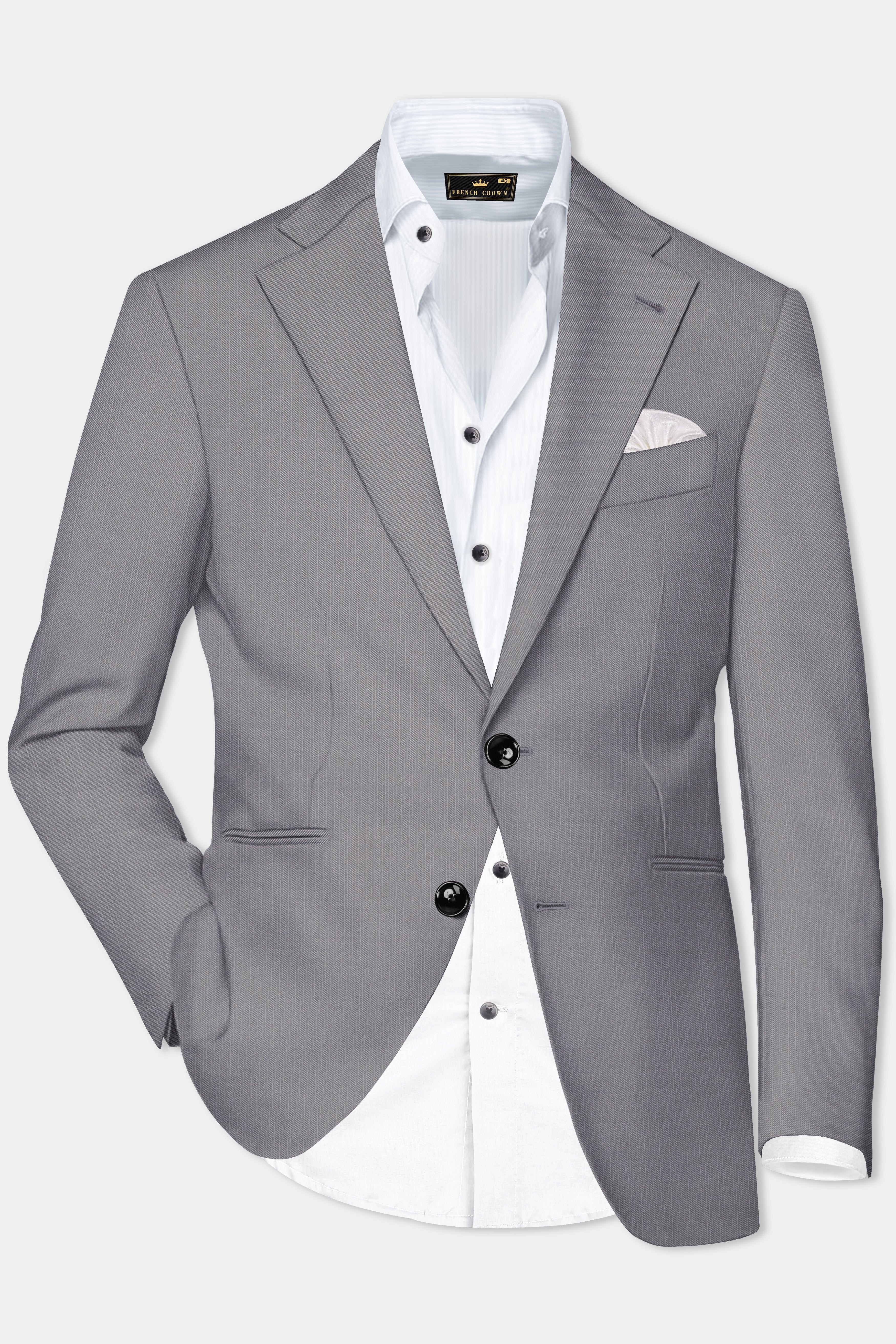 Dorian-Friar Gray Solid Wool Rich Single Breasted Stretchable traveler Suit