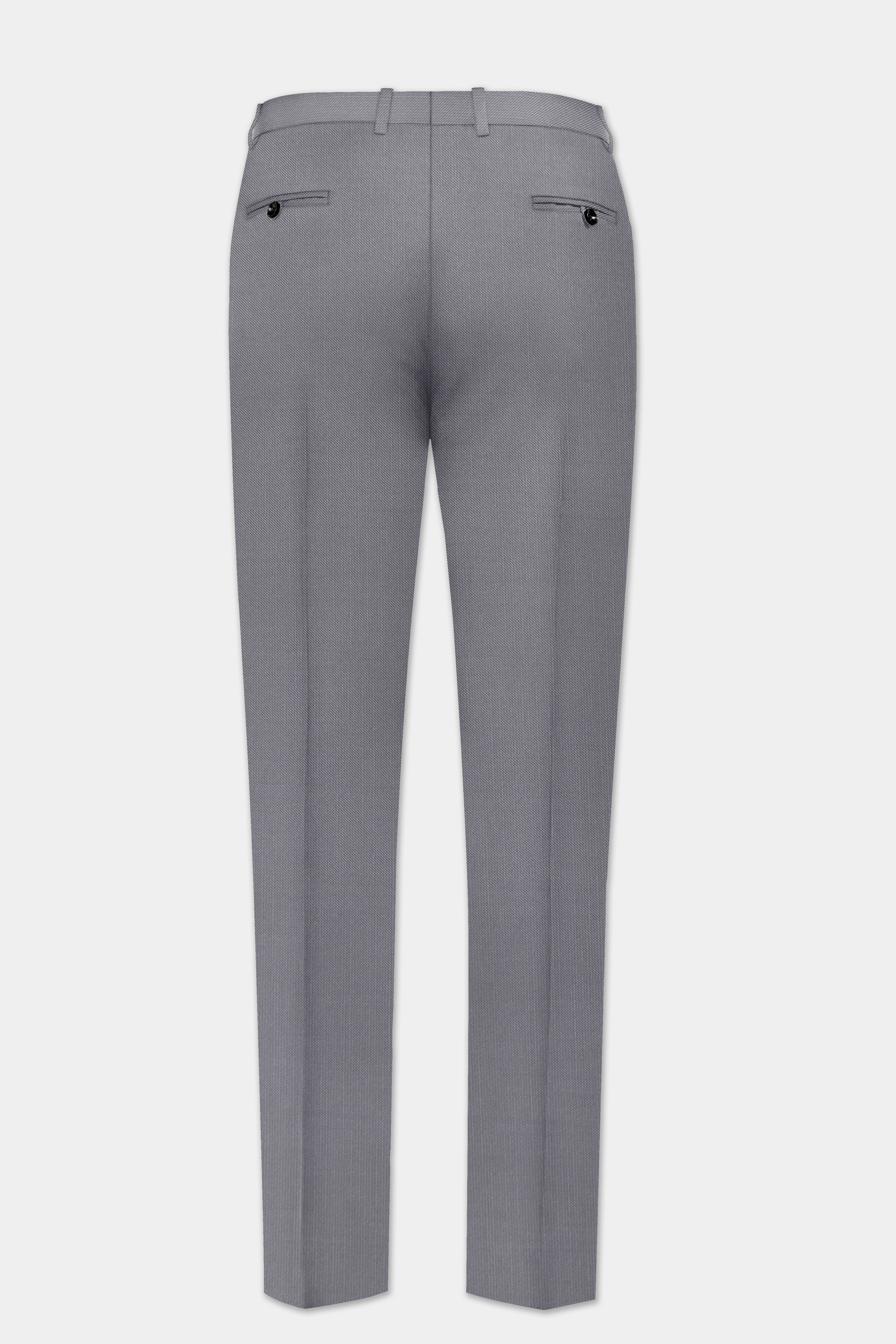 Dorian-Friar Gray Solid Wool Rich Single Breasted Stretchable traveler Suit