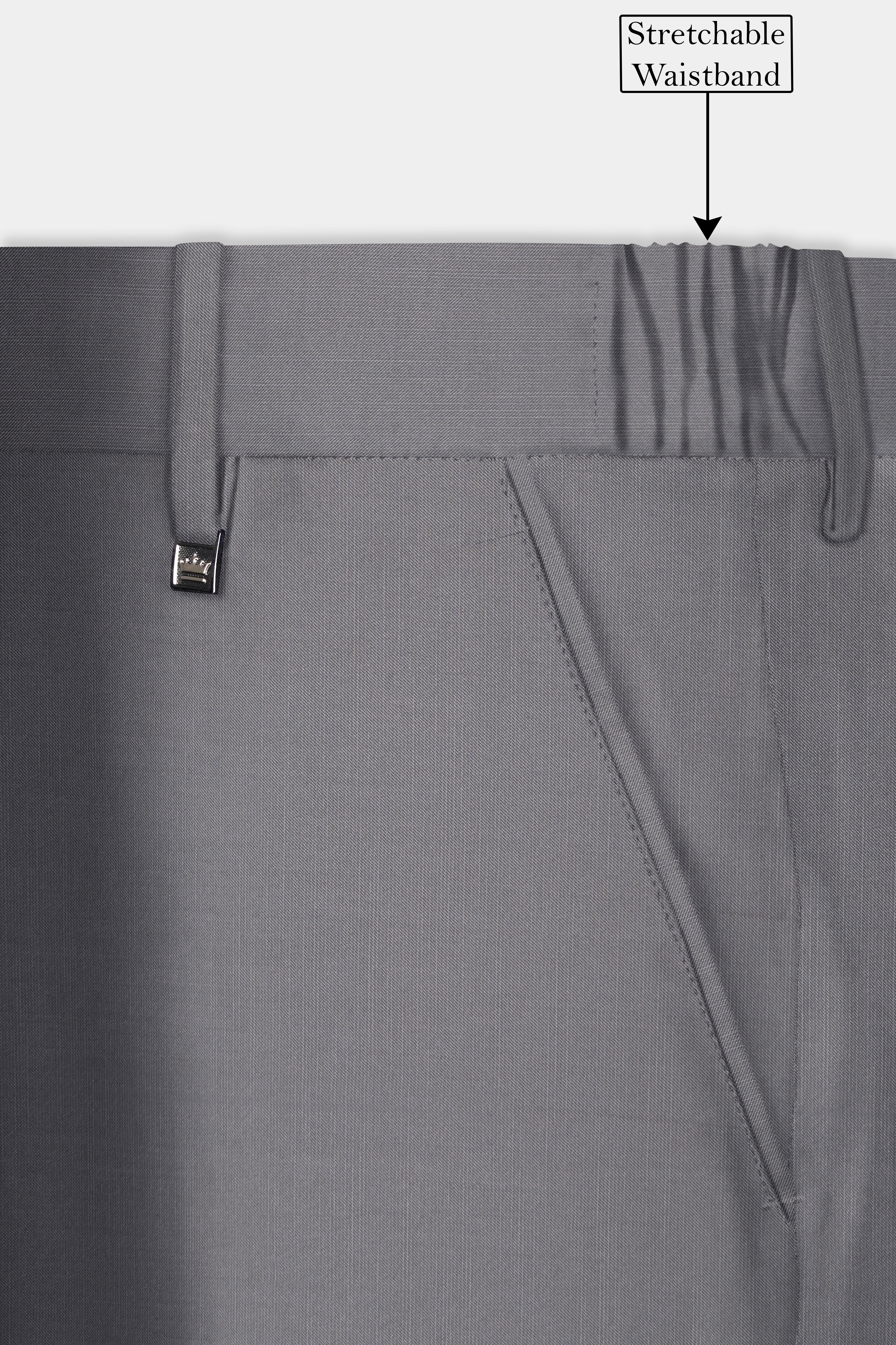 Dorian-Friar Gray Solid Wool Rich Single Breasted Stretchable traveler Suit