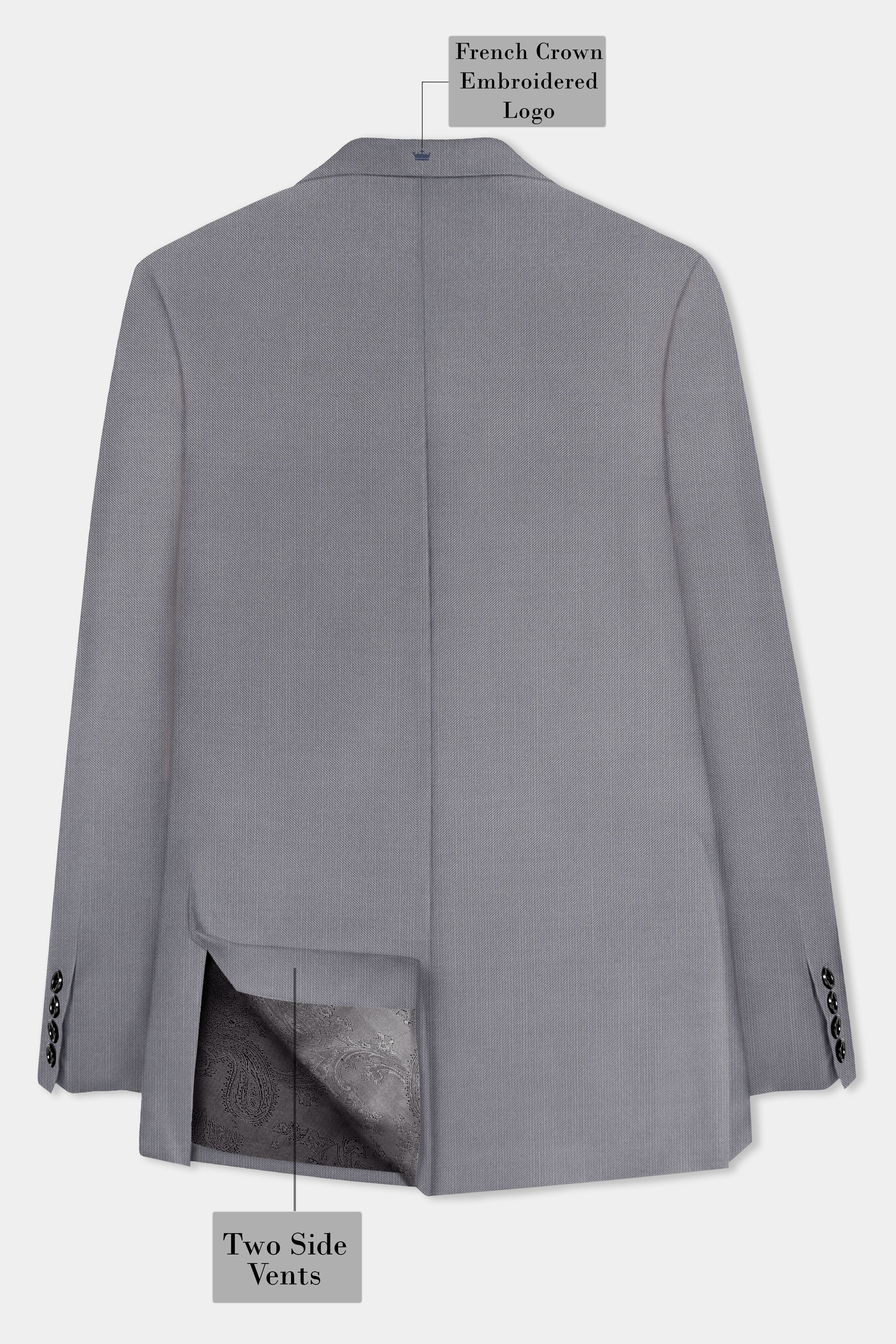 Dorian-Friar Gray Solid Wool Rich Single Breasted Stretchable traveler Suit