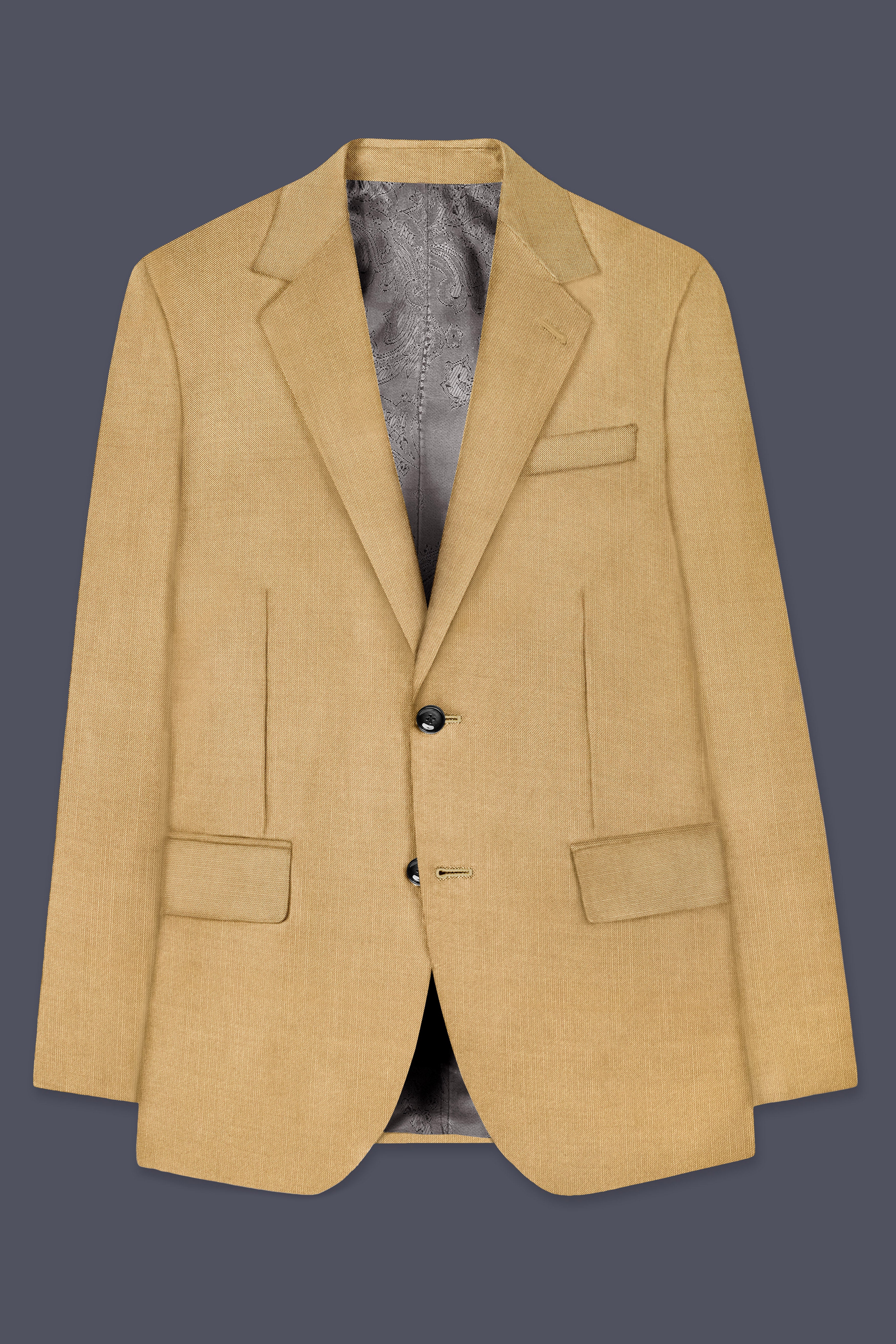 Sepia-Twine Brown Solid Wool Rich Single Breasted Slight Stretch Suit