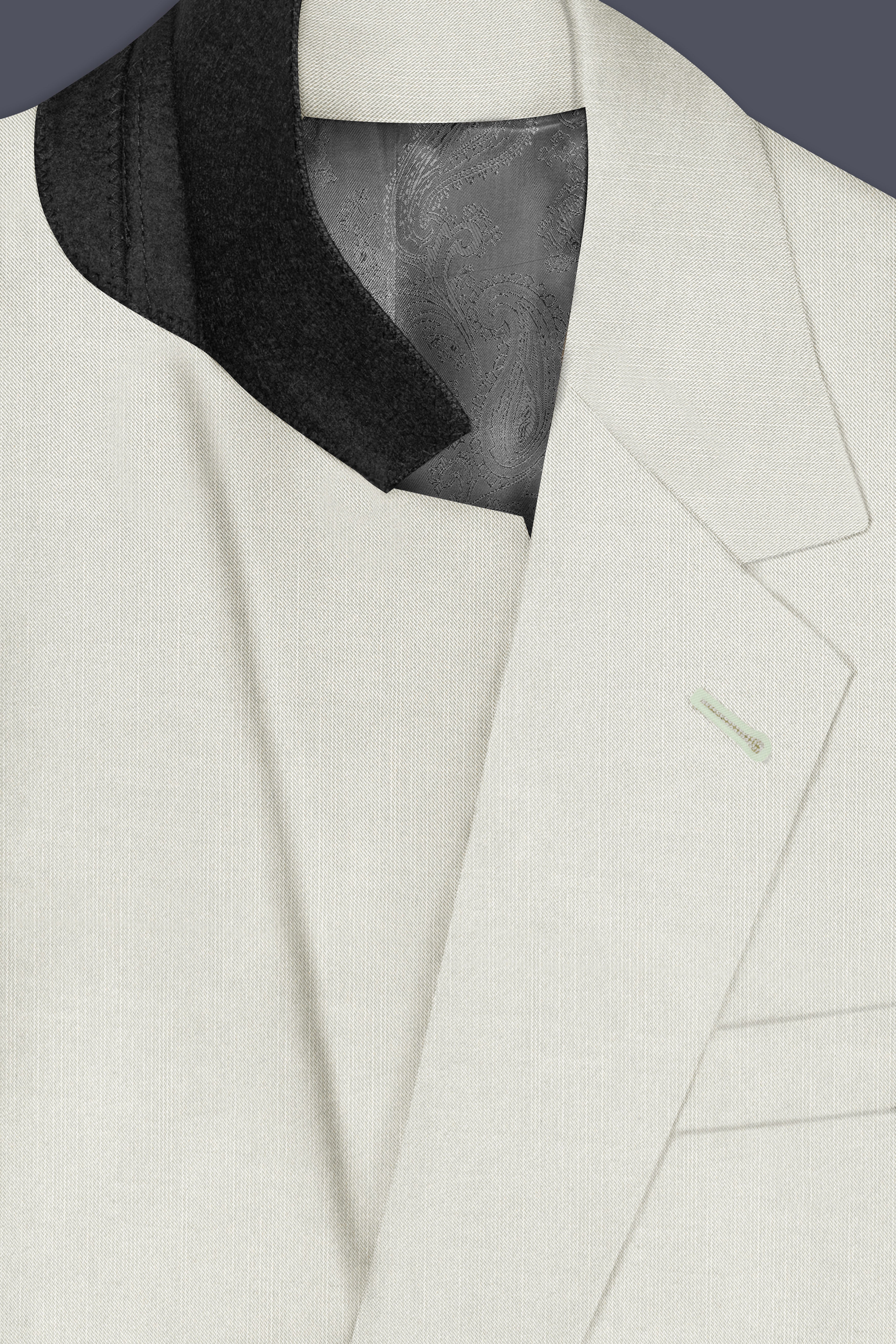 Mist-Swirl Gray Solid Wool Rich Single Breasted Slight Stretch Suit