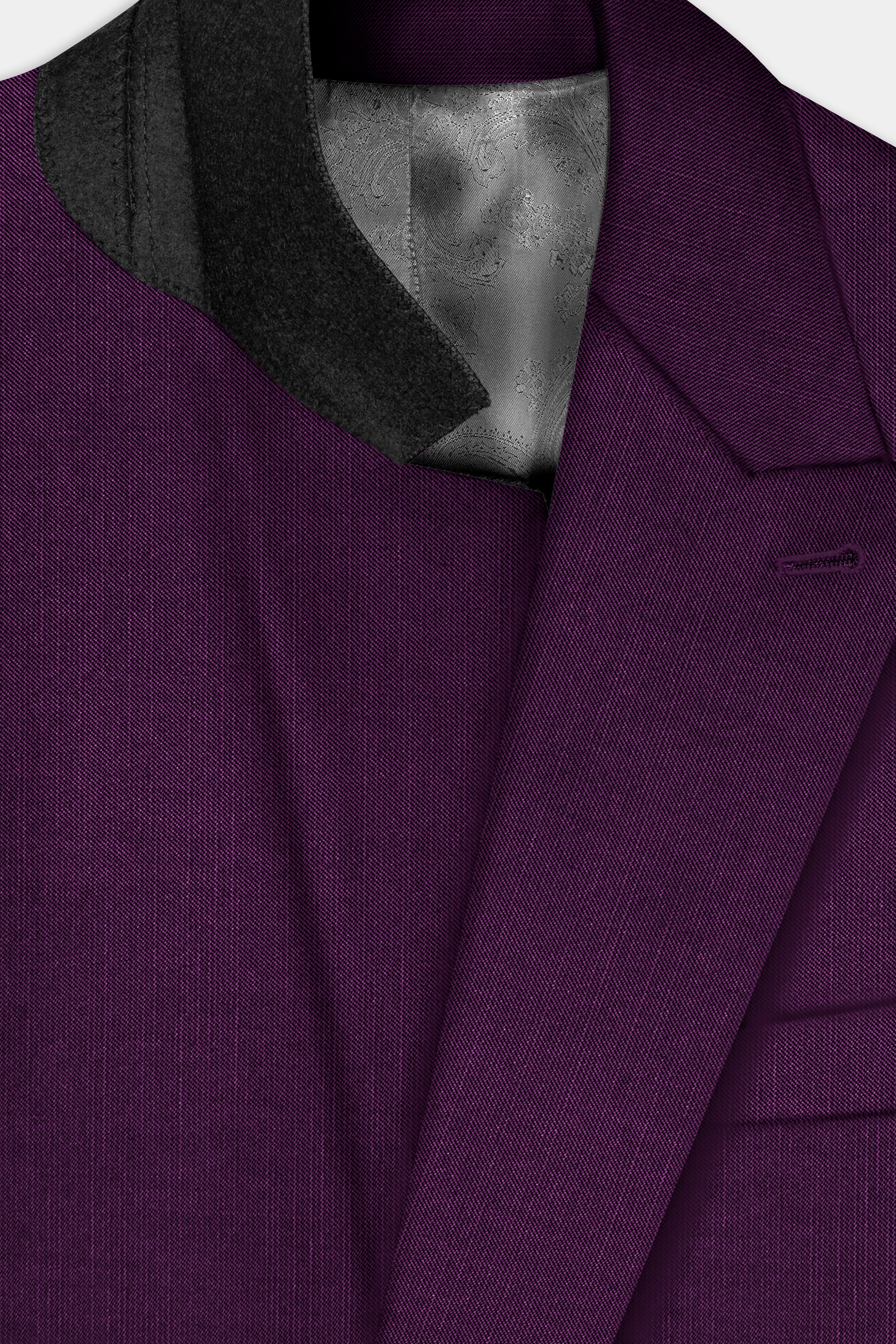 Orchid-Grape Purple Solid Wool Rich Double Breasted Slight Stretch Suit