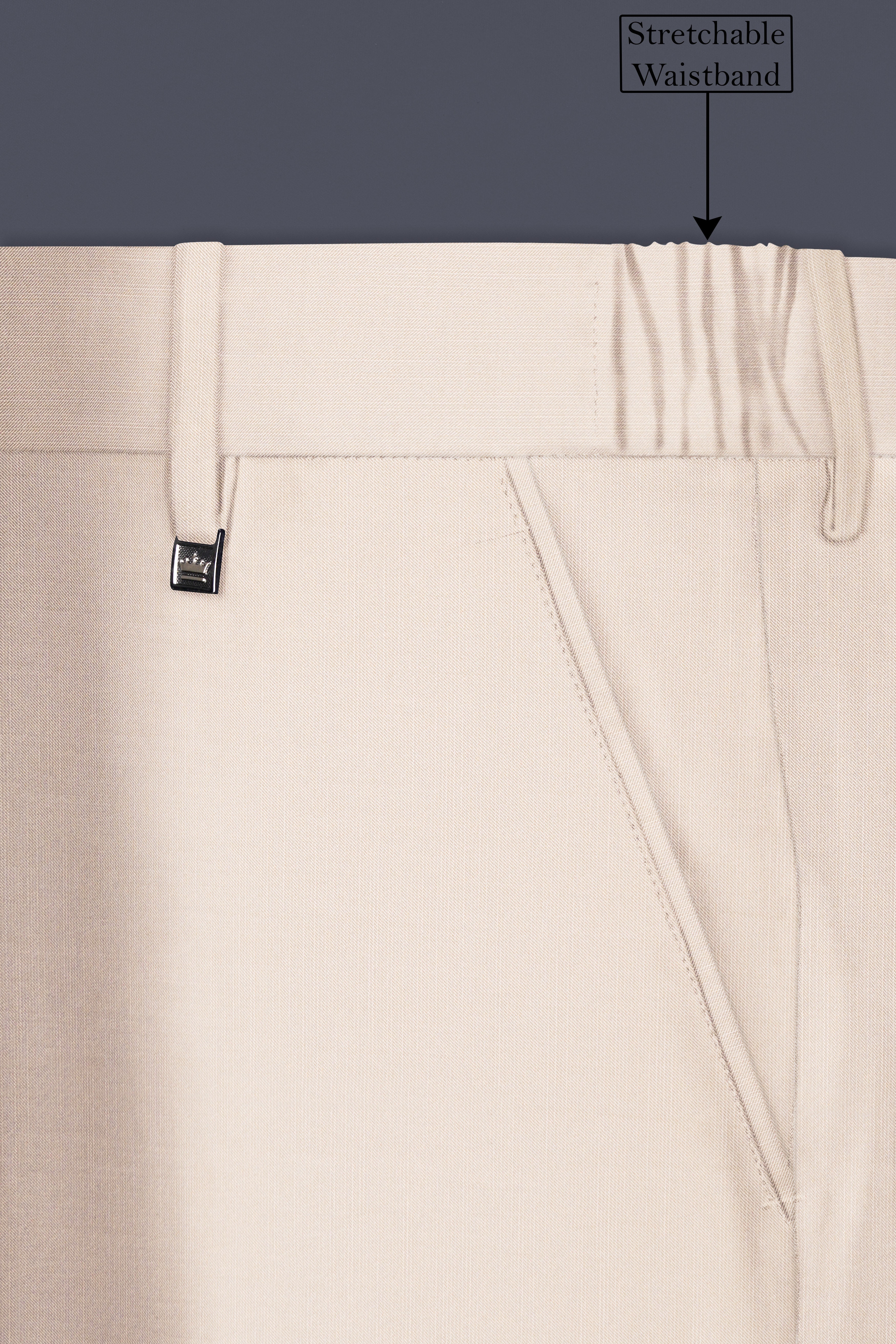 Velivon-Bizarre Cream Solid Wool Rich Double Breasted Stretchable traveler Suit