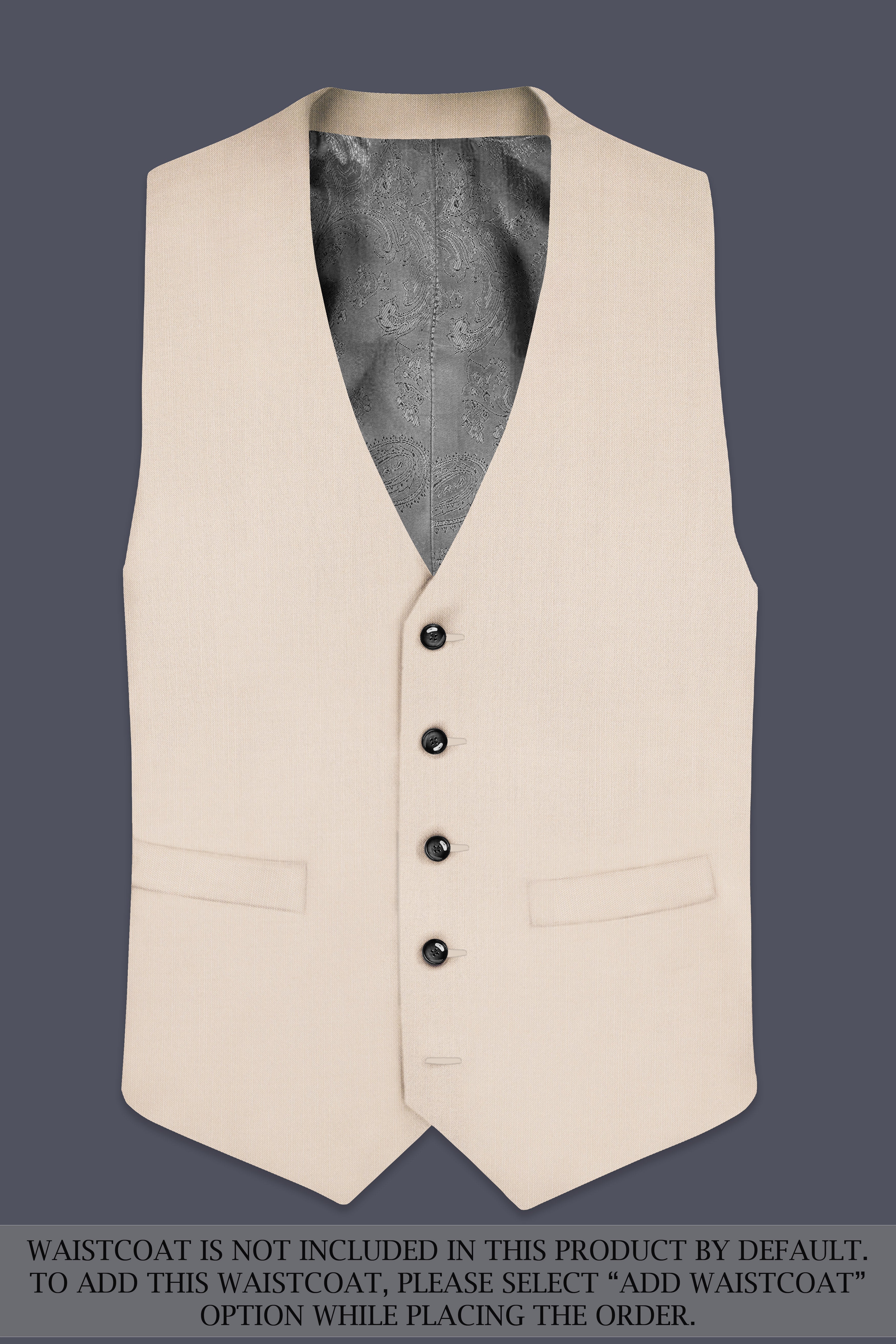 Velivon-Bizarre Cream Solid Wool Rich Double Breasted Stretchable traveler Suit