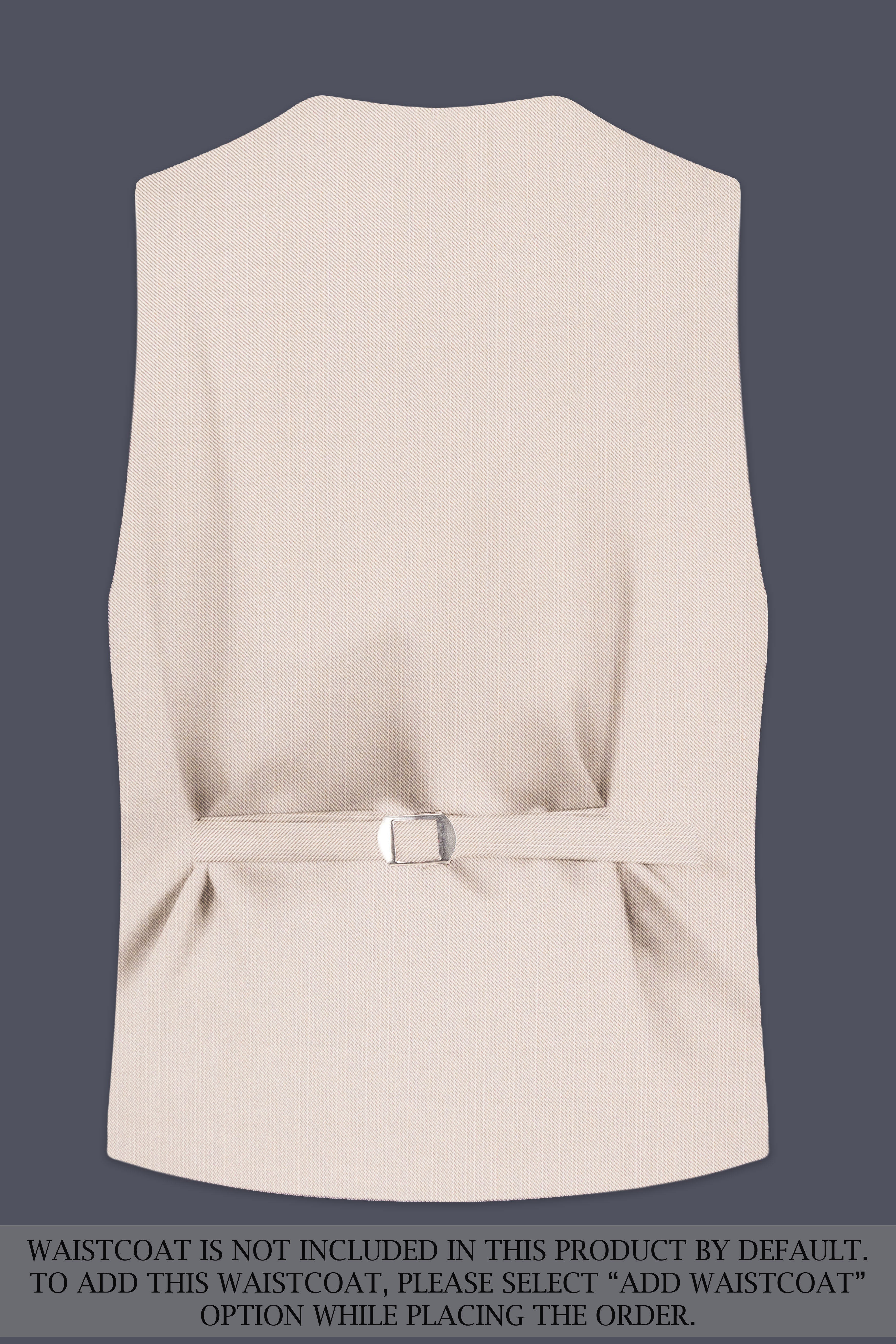 Velivon-Bizarre Cream Solid Wool Rich Double Breasted Stretchable traveler Suit