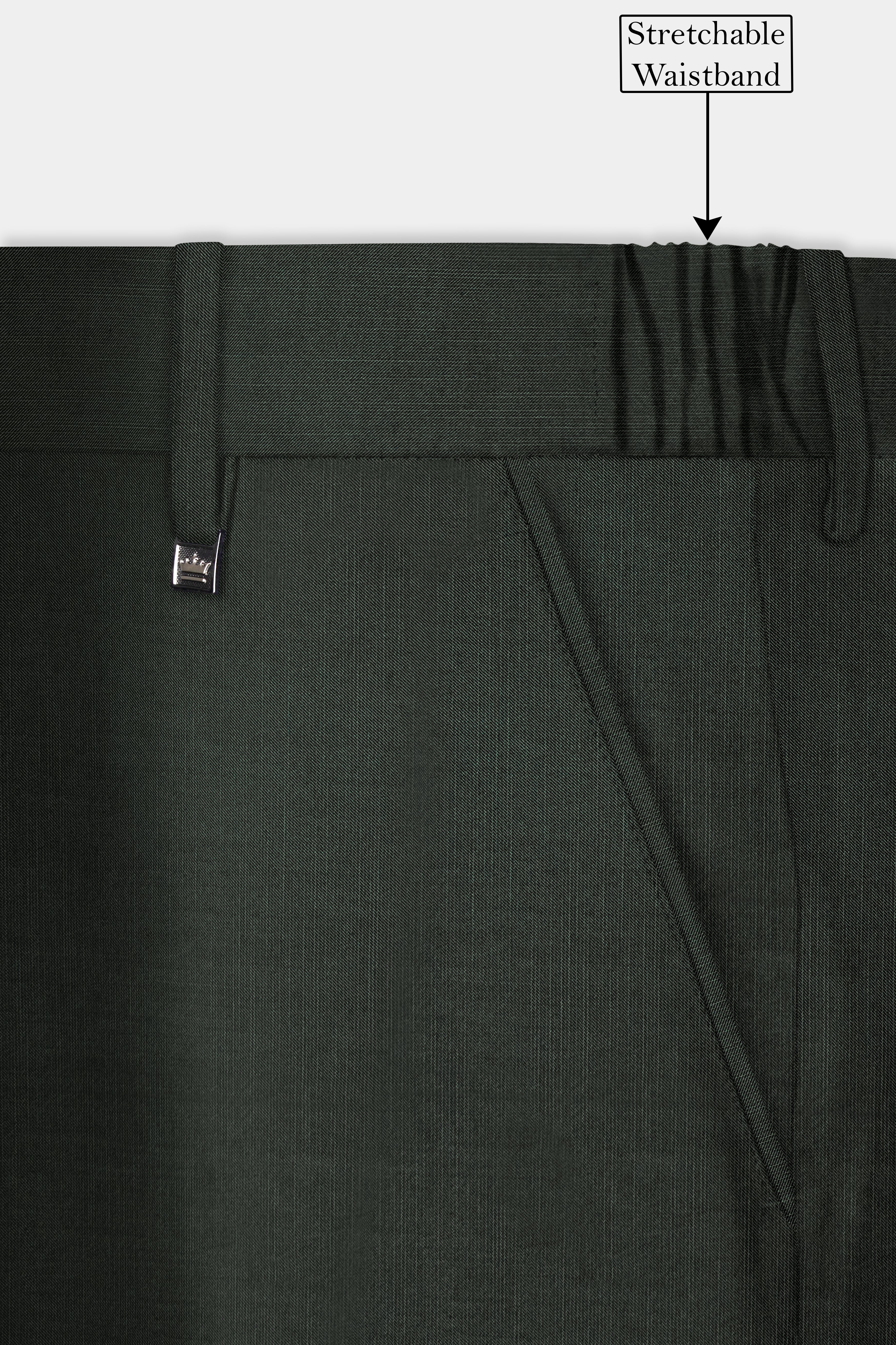 Shafton-Mine Shaft Green Solid Wool Rich Double Breasted Slight Stretch Suit