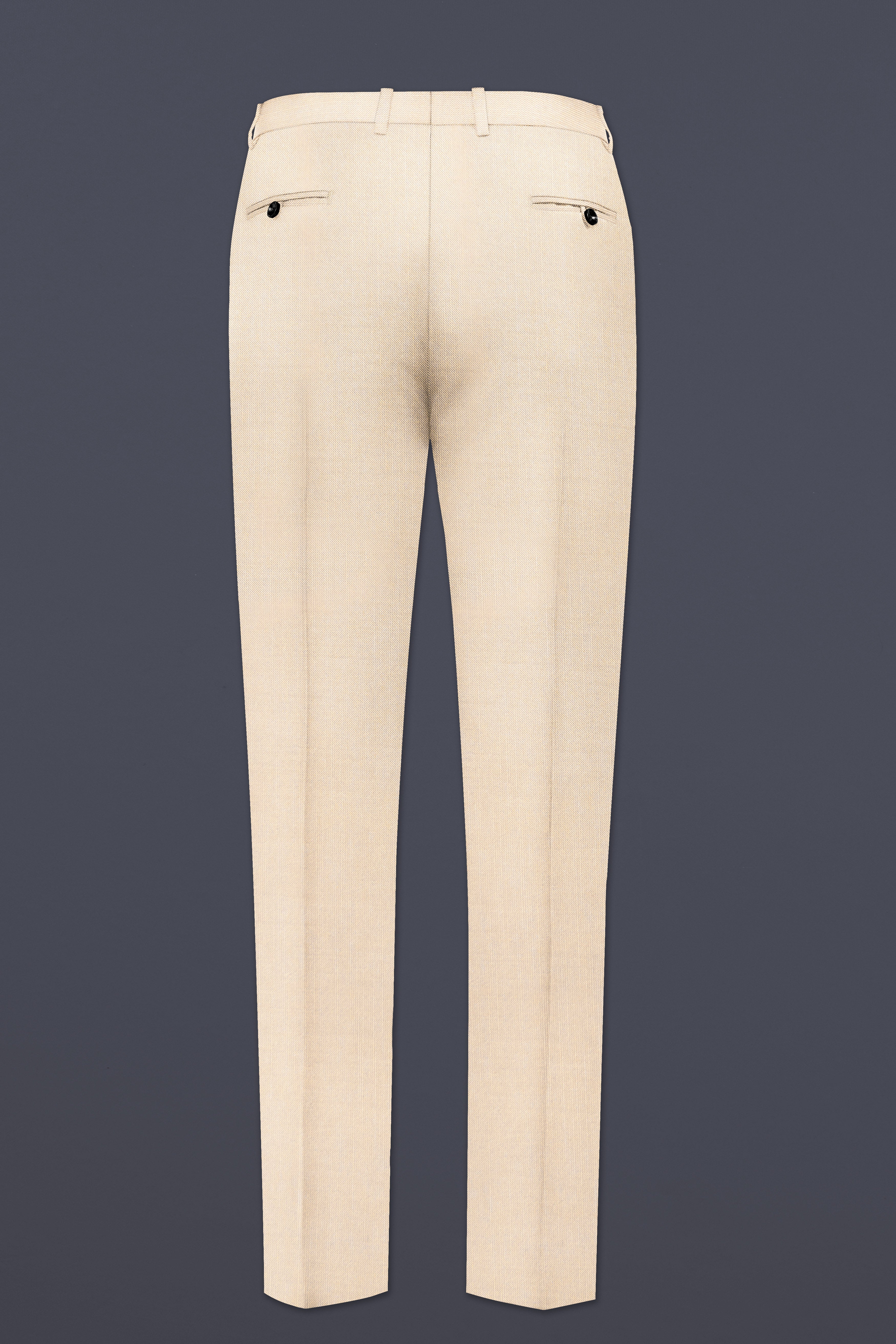 Biscotti-Parchment Cream Solid Wool Rich Double Breasted Stretchable traveler Suit