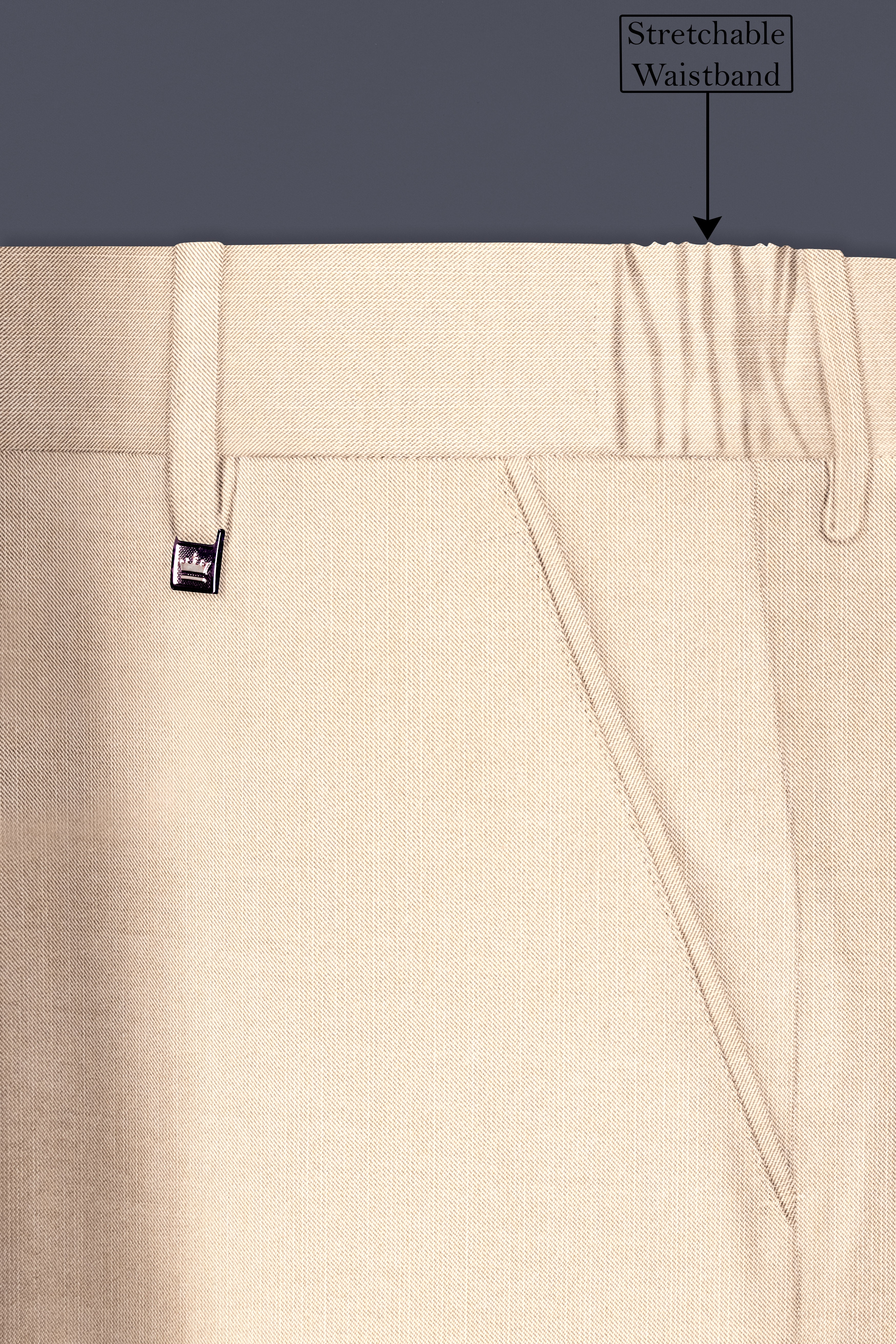 Biscotti-Parchment Cream Solid Wool Rich Double Breasted Stretchable traveler Suit