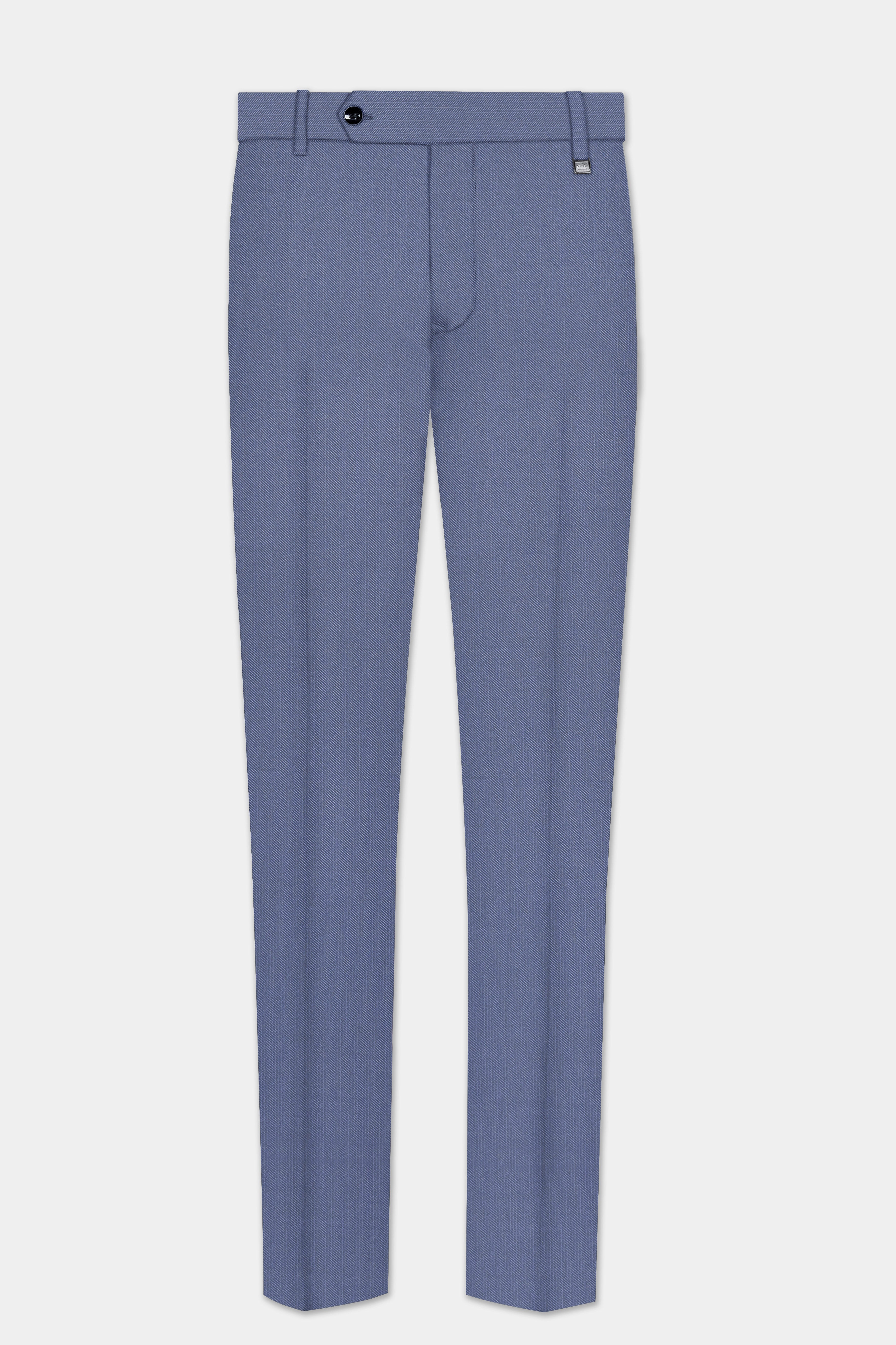 Zenith-Comet Blue Solid Wool Rich Double Breasted Stretchable traveler Suit