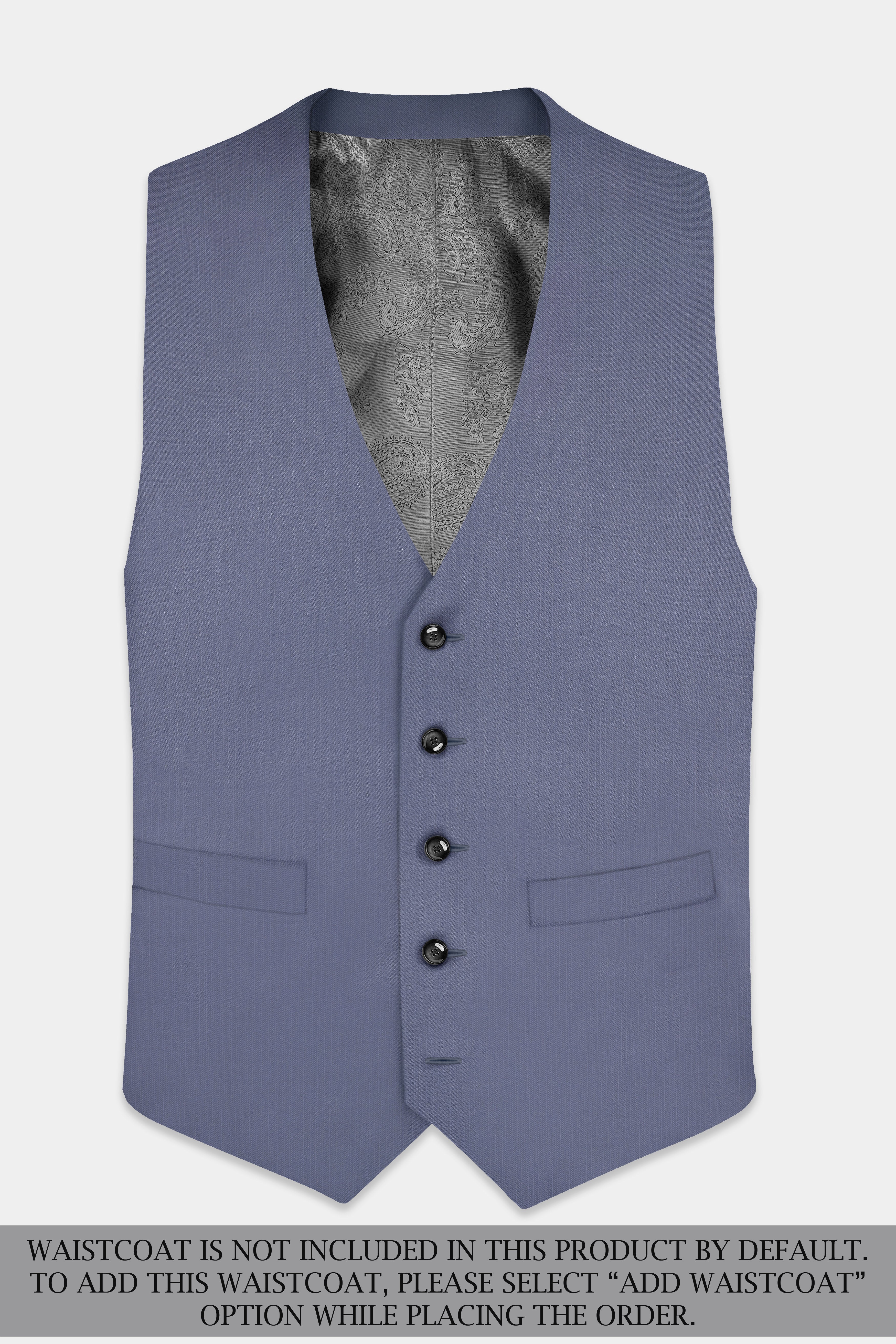 Zenith-Comet Blue Solid Wool Rich Double Breasted Stretchable traveler Suit