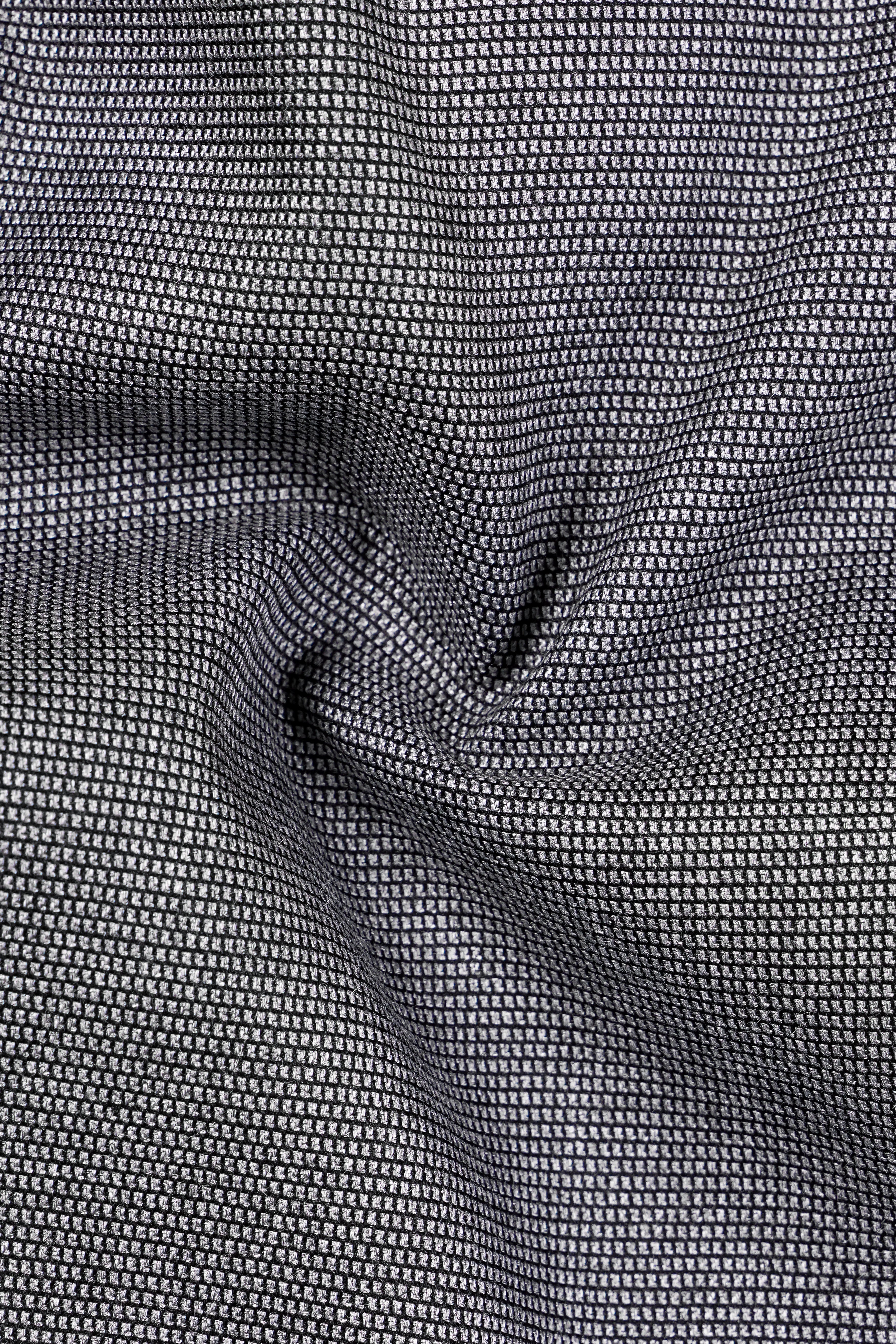 Vampire Gray Textured Wool Rich Bandhgala Designer Suit