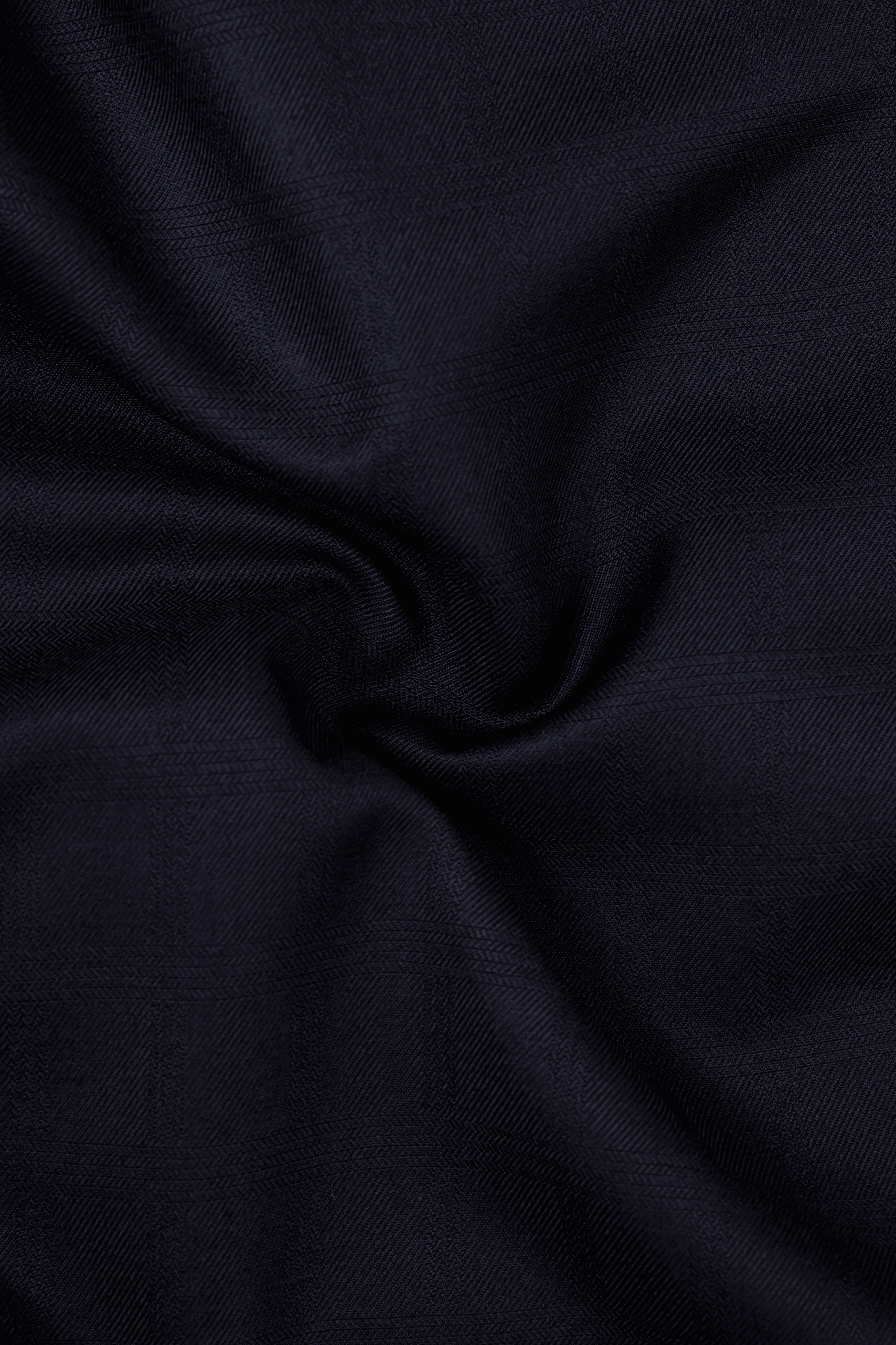 Cinder Blue Textured Wool Rich Bandhgala Designer Suit