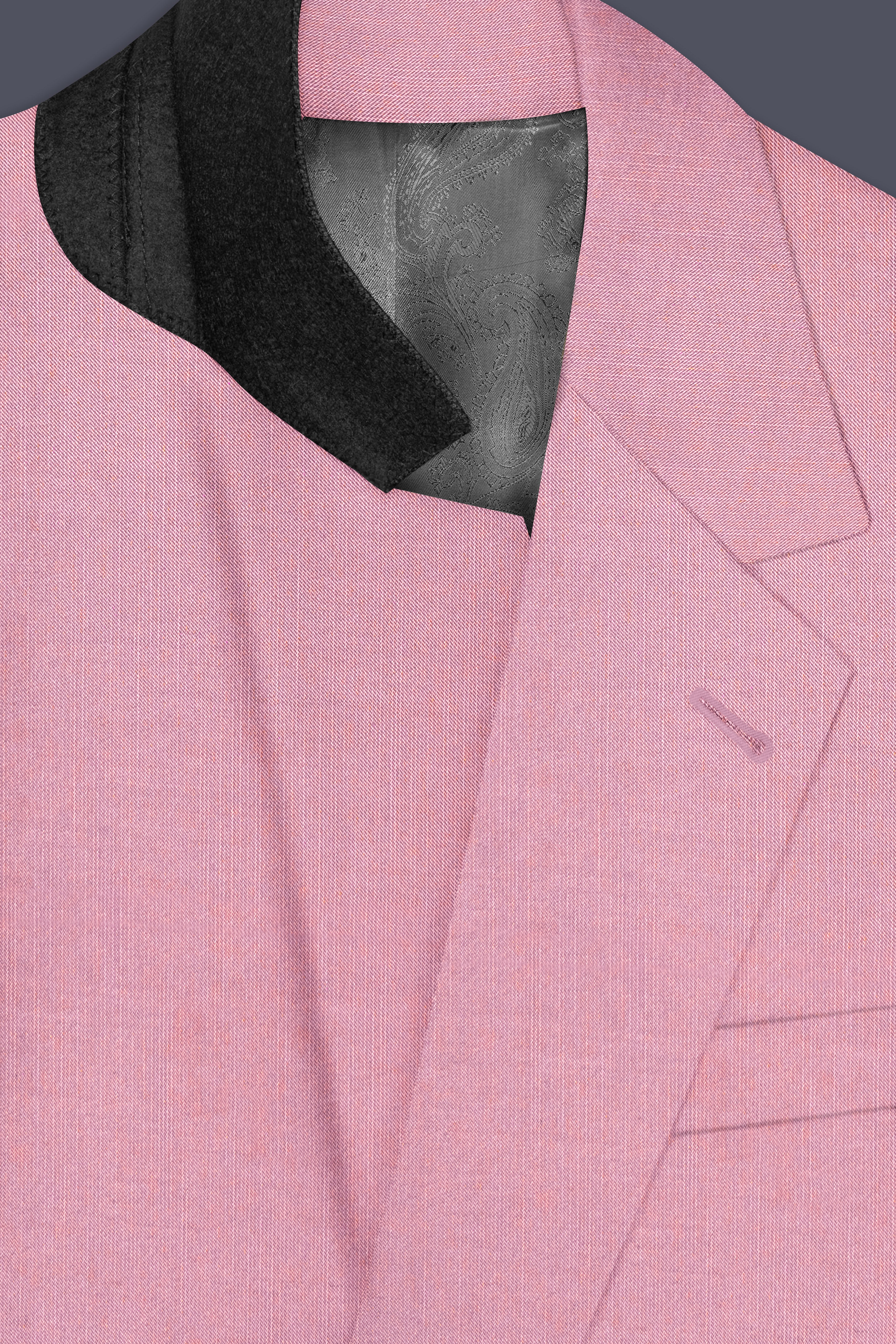 Viola Pink Solid Wool Rich Single Breasted Slight Stretch Suit