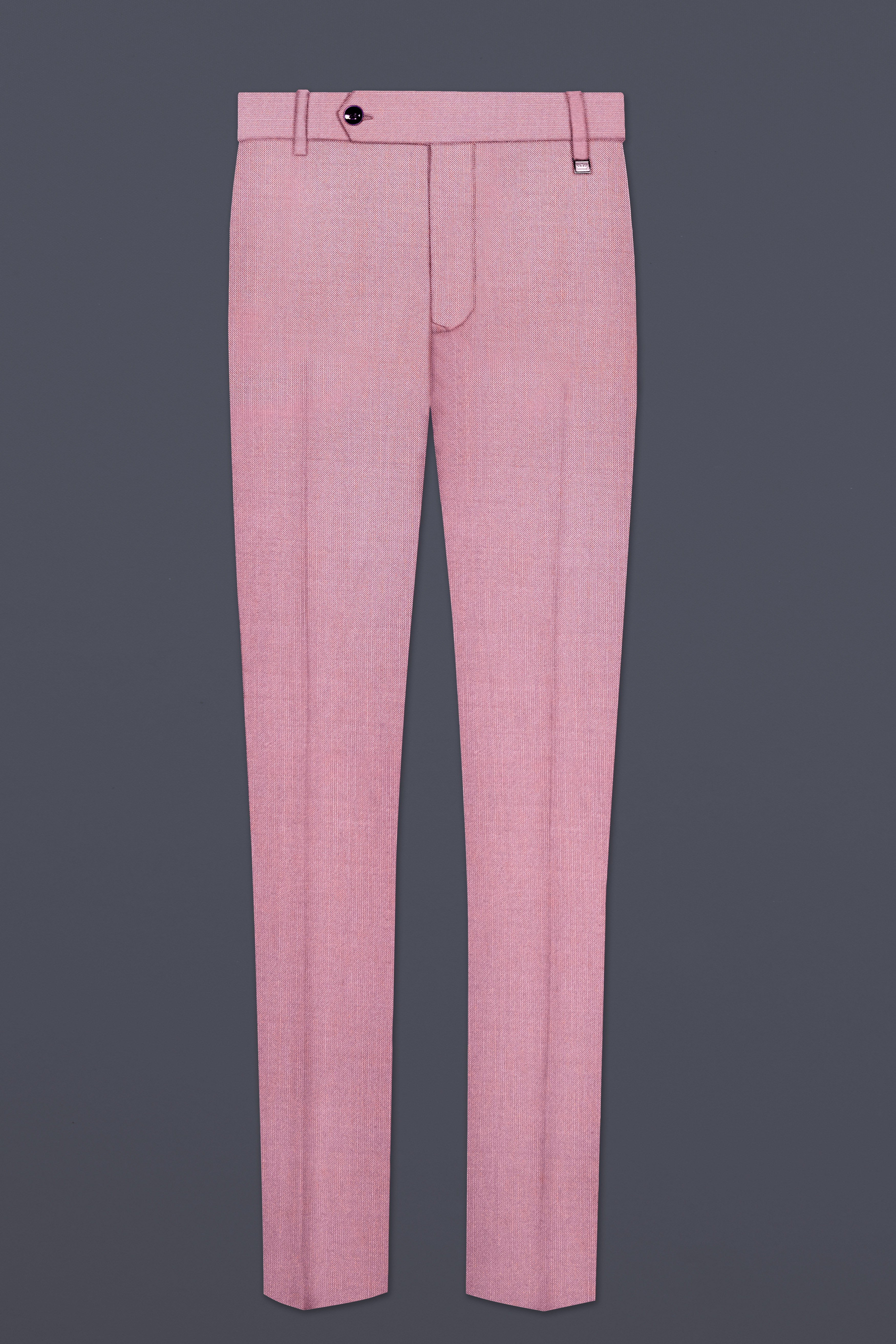 Viola Pink Solid Wool Rich Stretchable Waistband Pant
