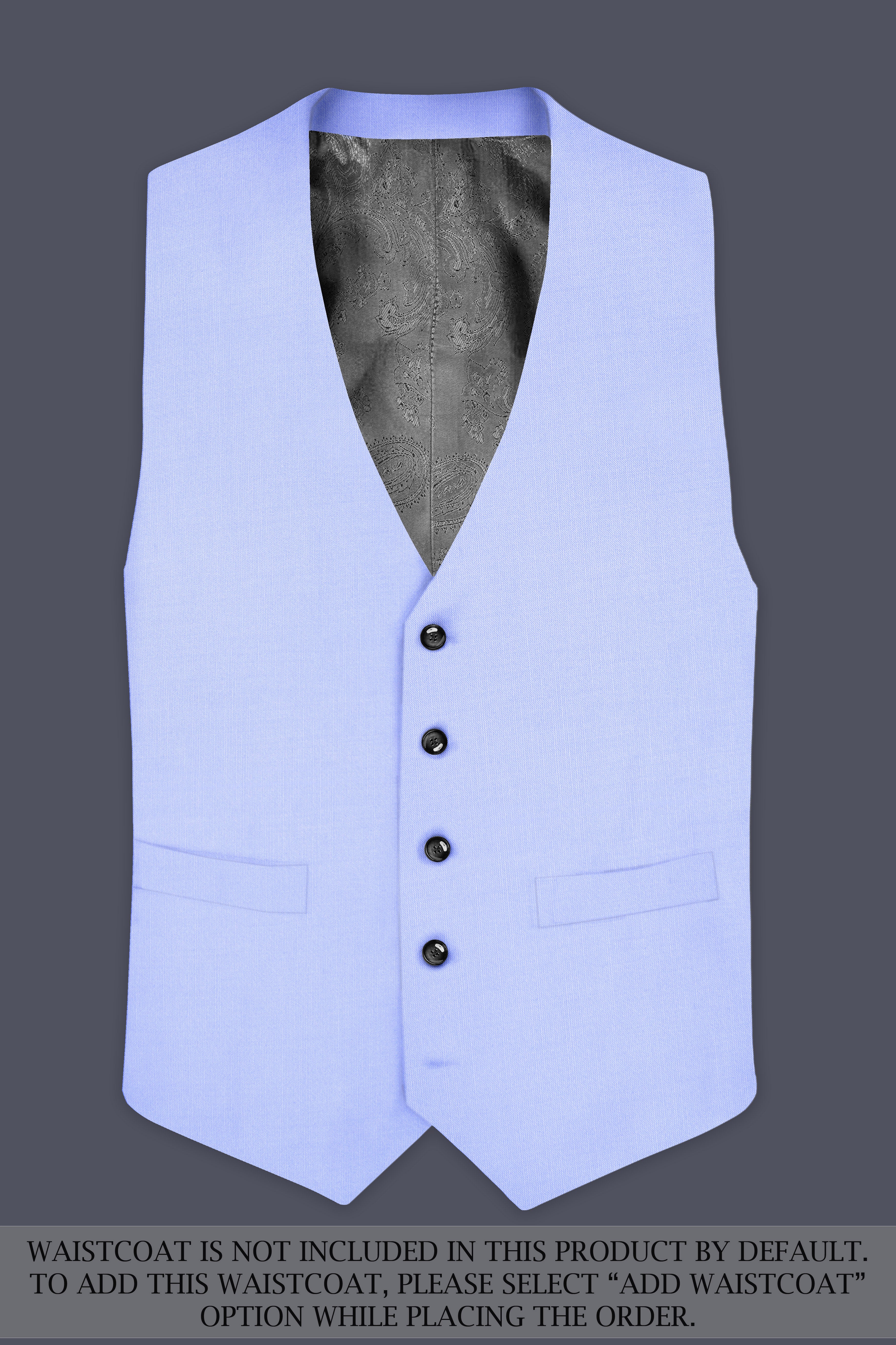 Periwinkle Blue Solid Wool Rich Single Breasted Stretchable traveler Suit