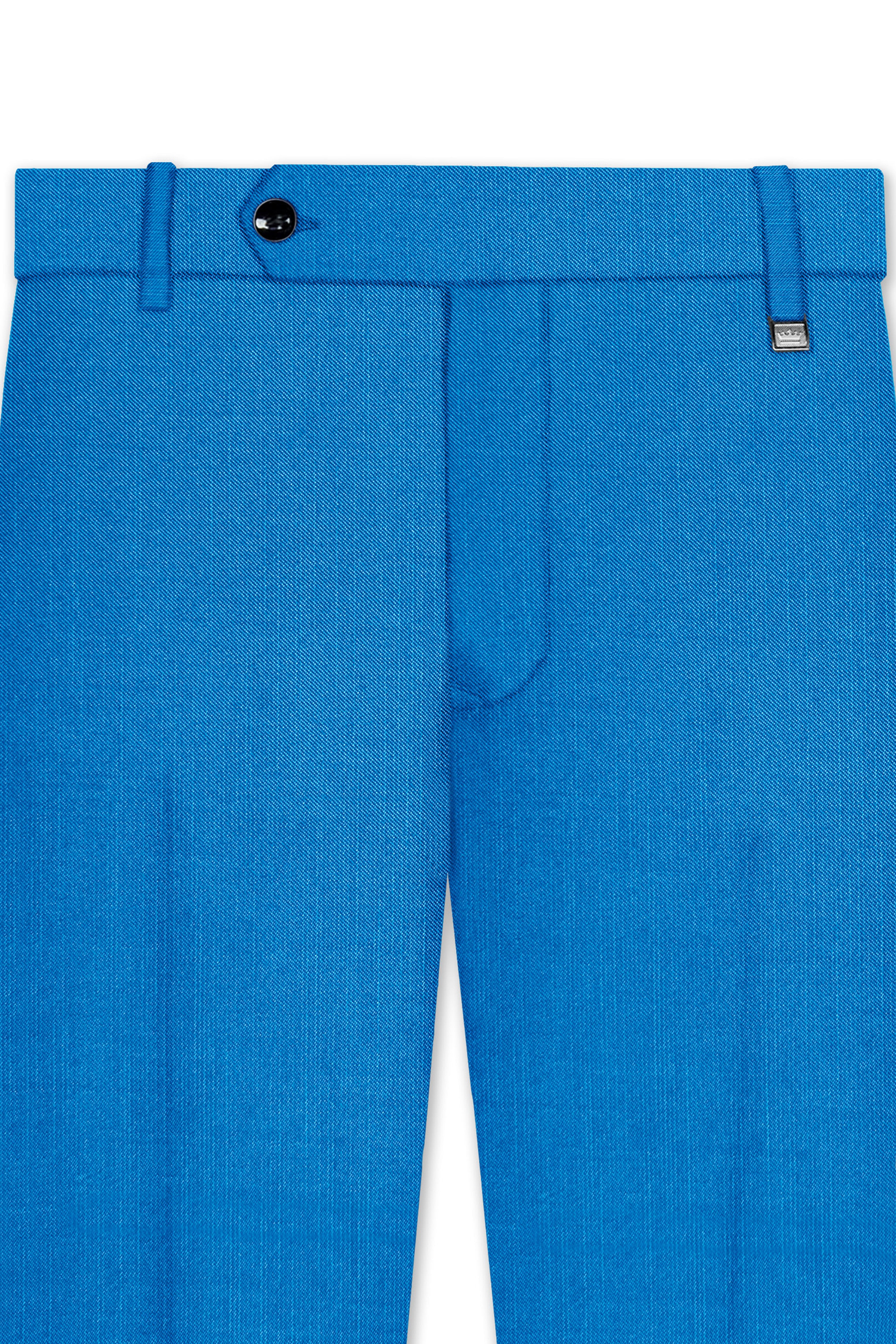 Azure-Venice Blue Wool Rich Tuxedo Slight Stretch Suit