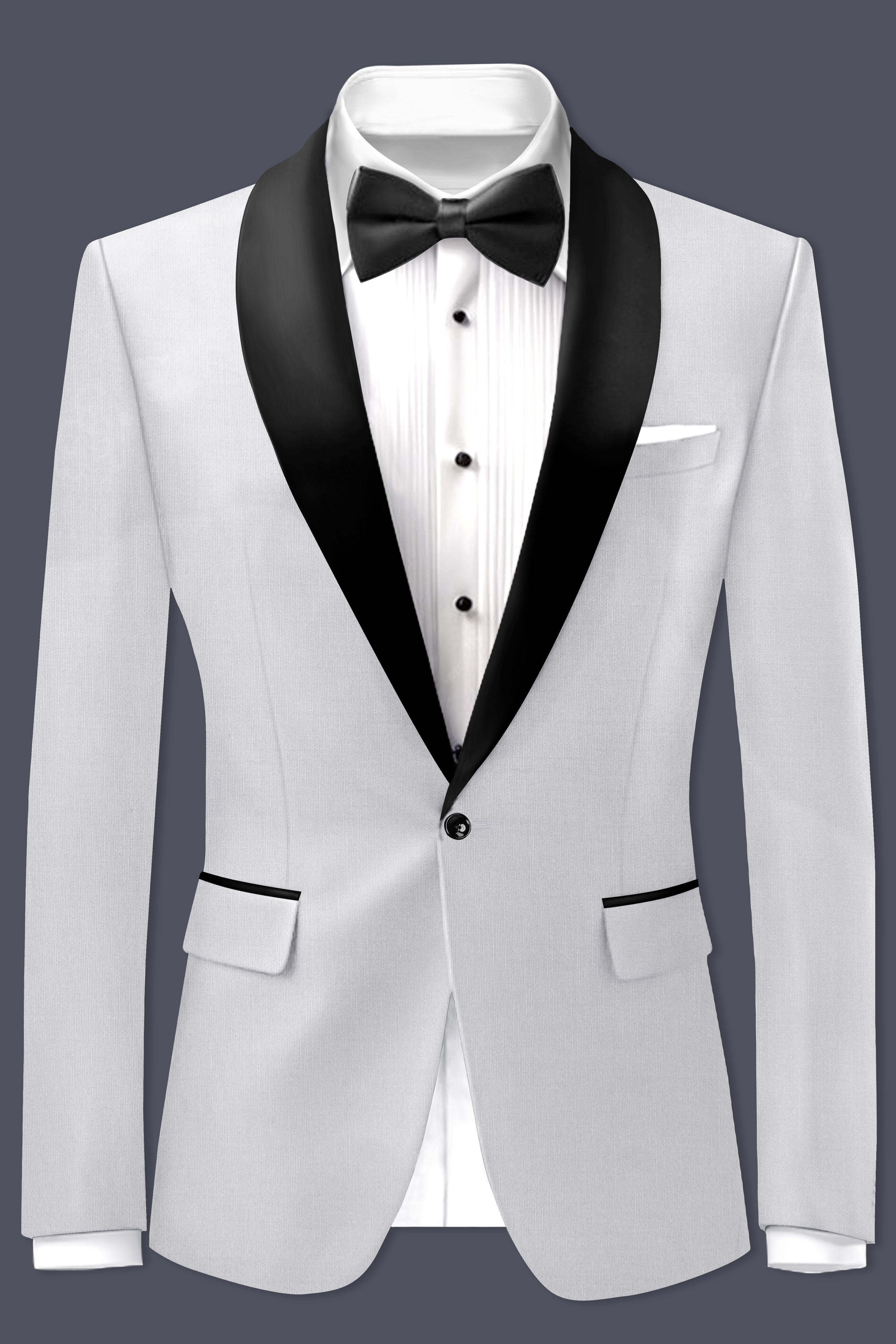 Granite-Alto Gray Wool Rich Tuxedo Slight Stretch Suit