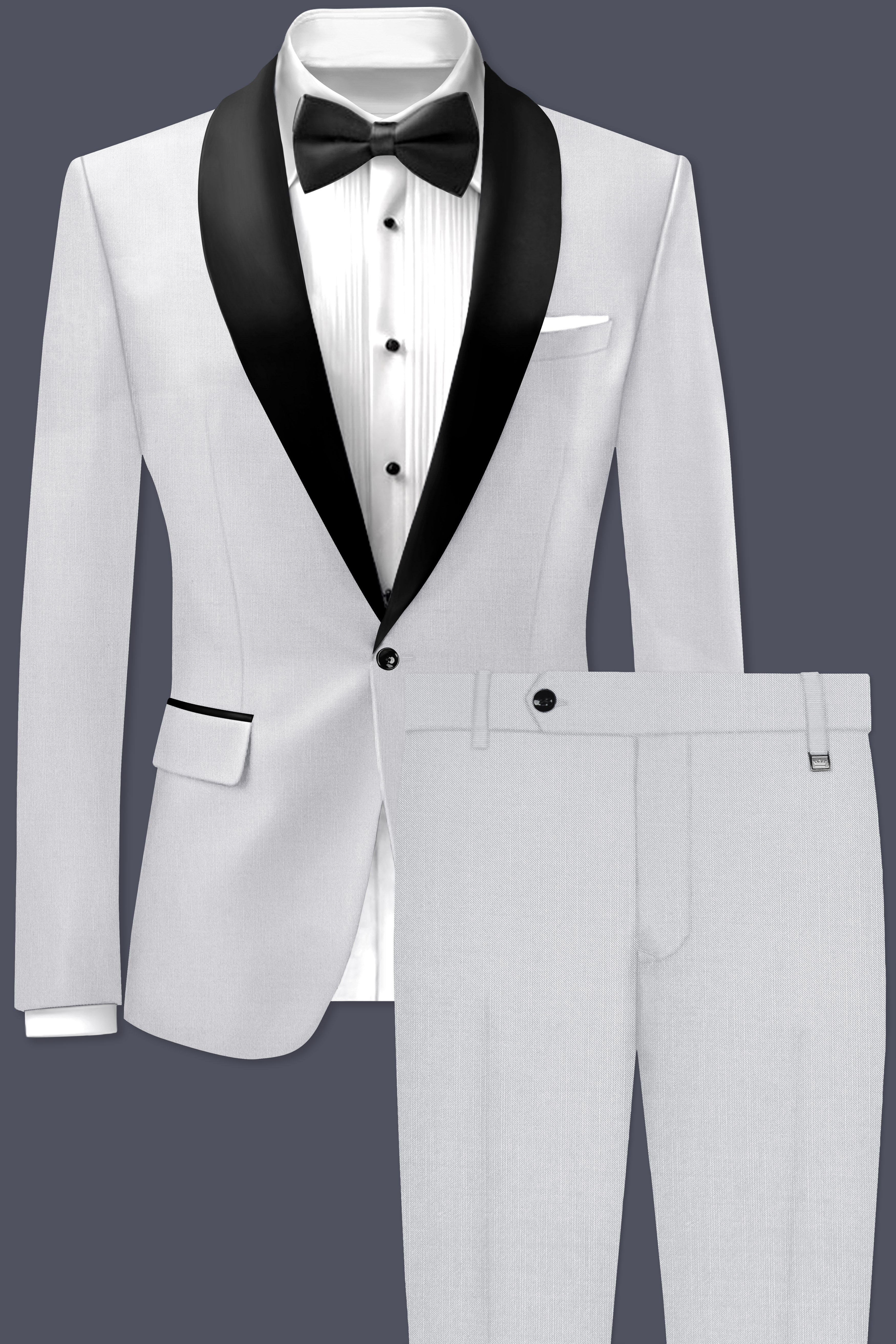 Granite-Alto Gray Wool Rich Tuxedo Slight Stretch Suit