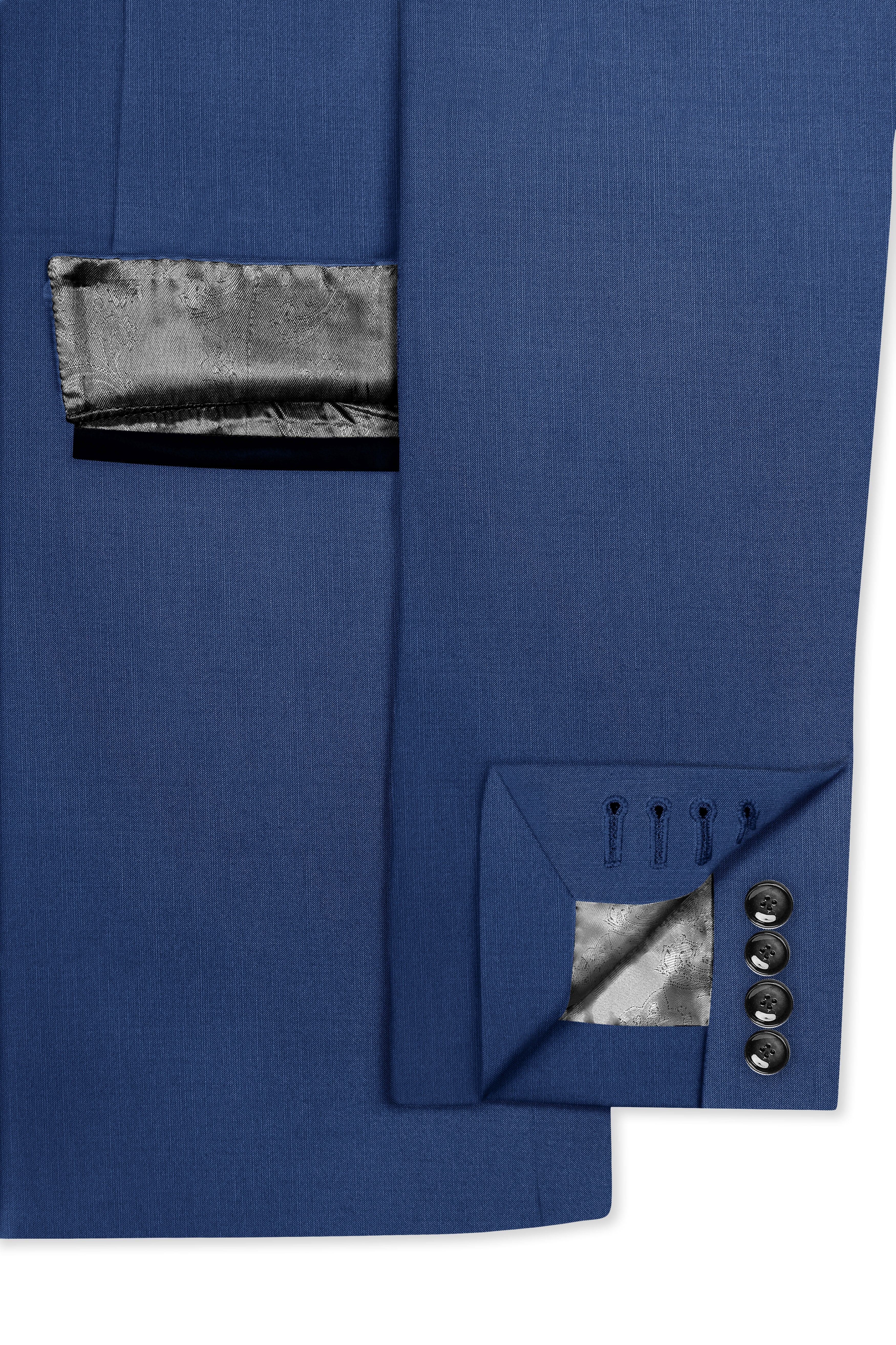 Marinoir-Cello Blue Wool Rich Tuxedo Slight Stretch Suit