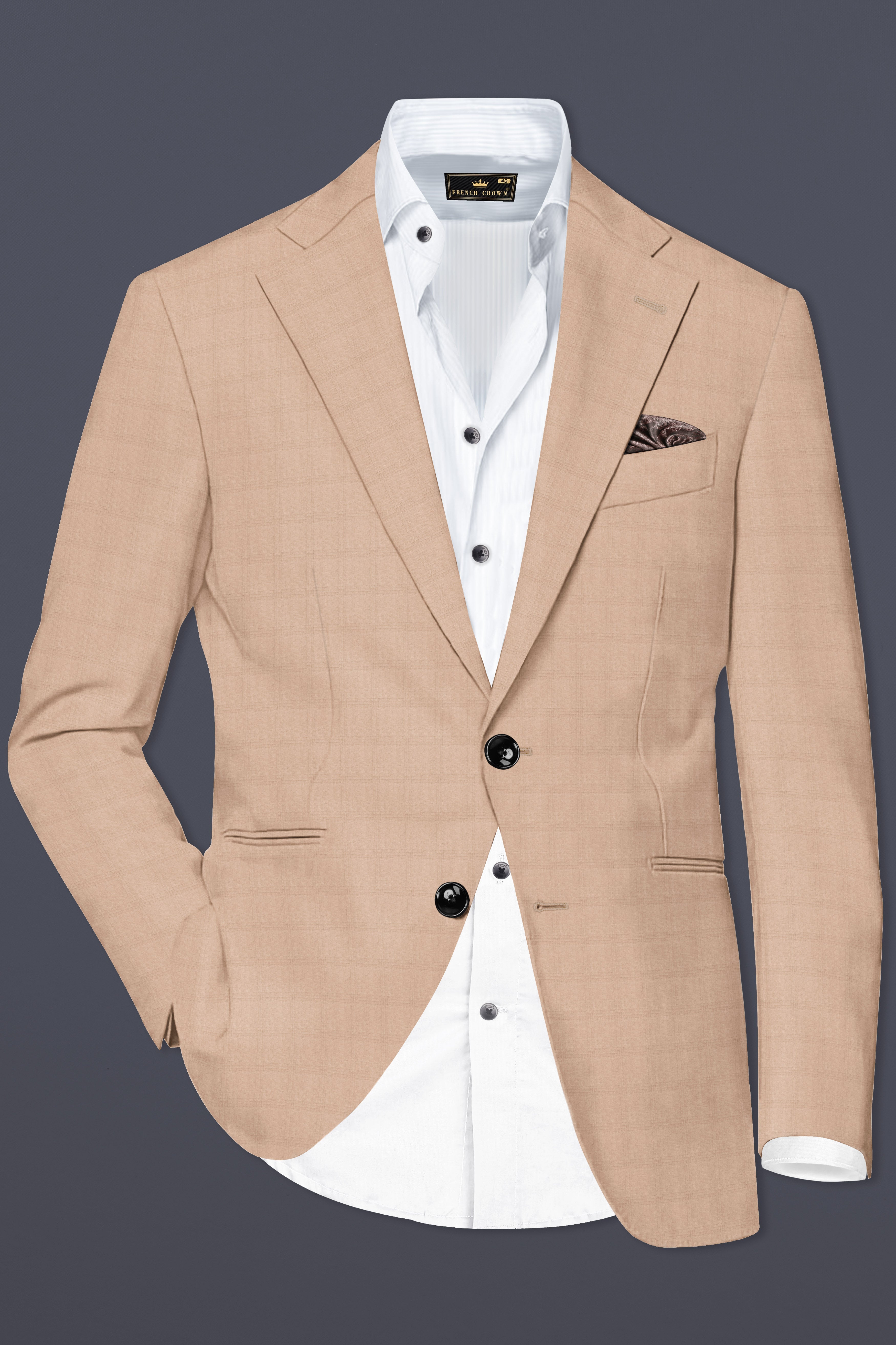Velcrema-Sorrell Cream Wool Rich Single Breasted Suit