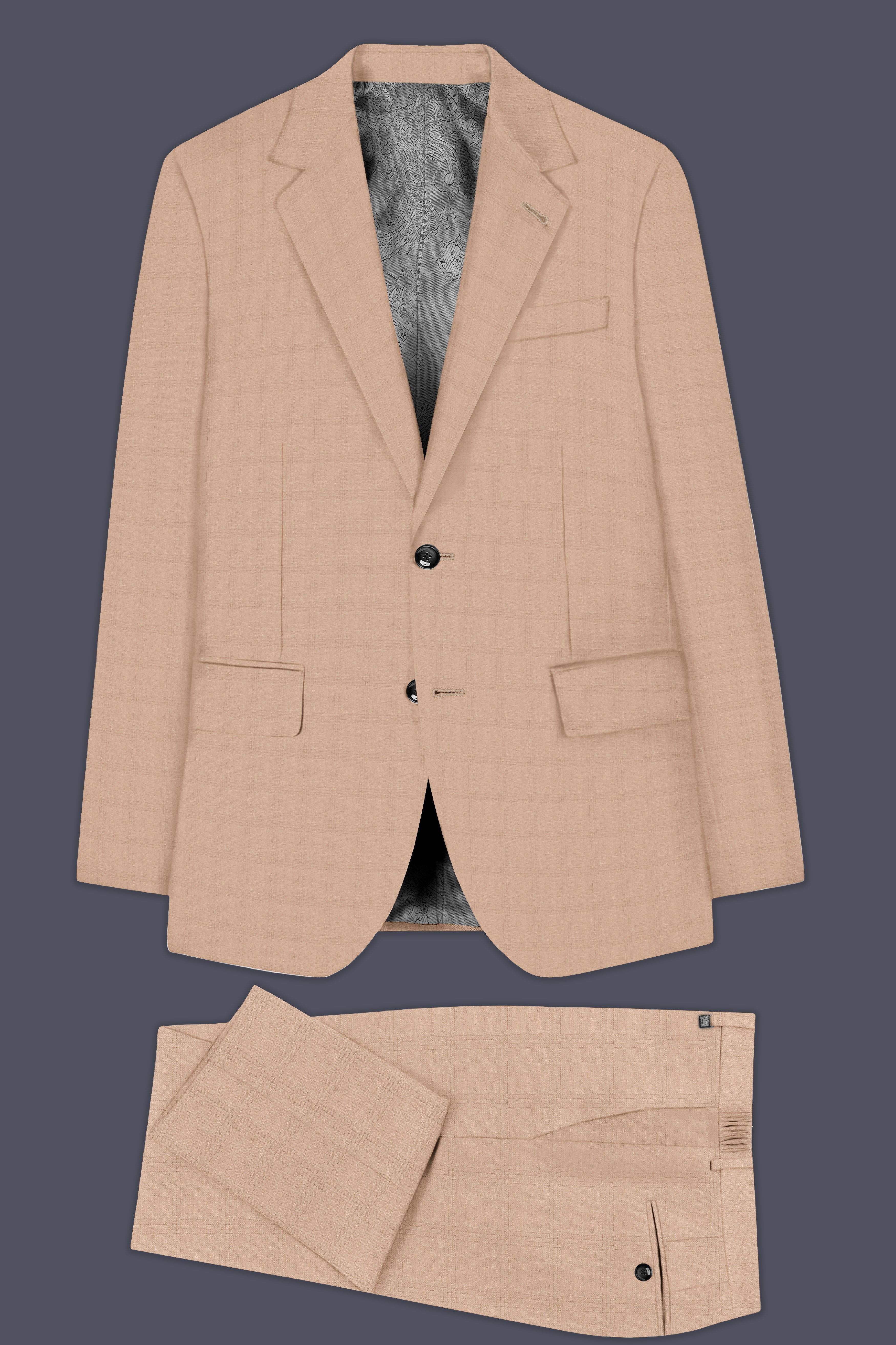 Velcrema-Sorrell Cream Wool Rich Single Breasted Suit