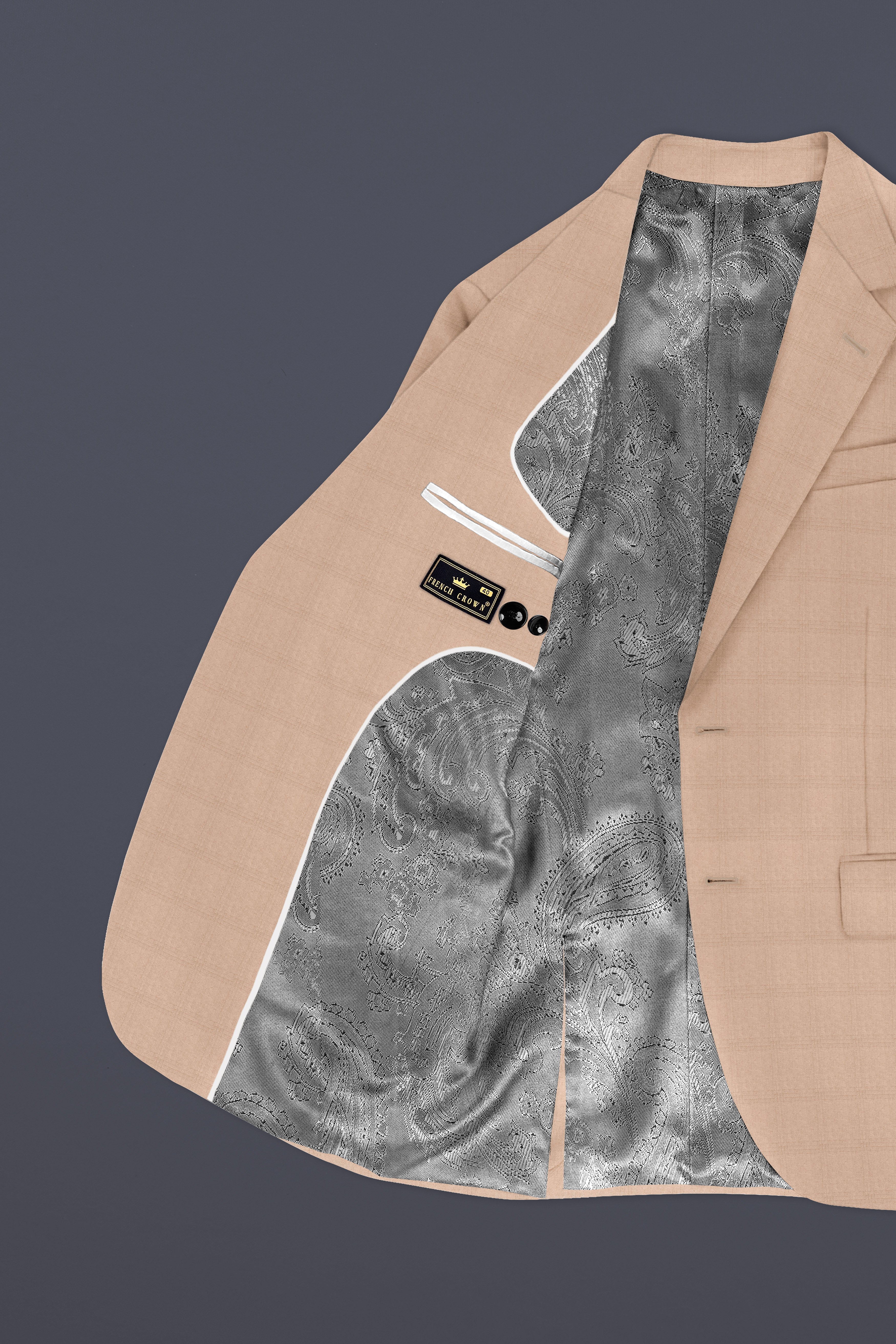 Velcrema-Sorrell Cream Wool Rich Single Breasted Suit