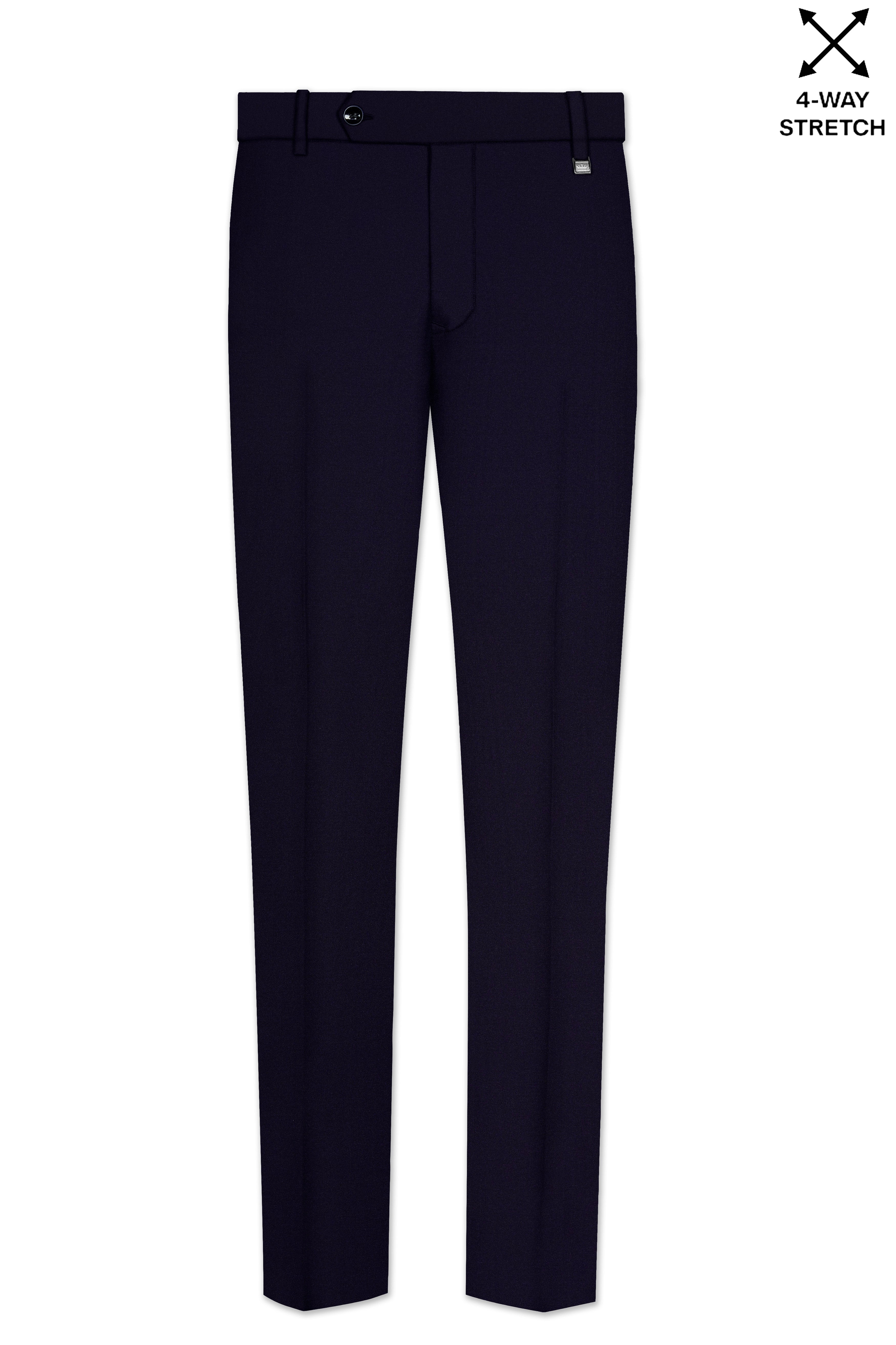 Vistaro-Korean Blue (The Best Blue We Have) Wool Rich Cross Placket Bandhgala Stretchable traveler Suit
