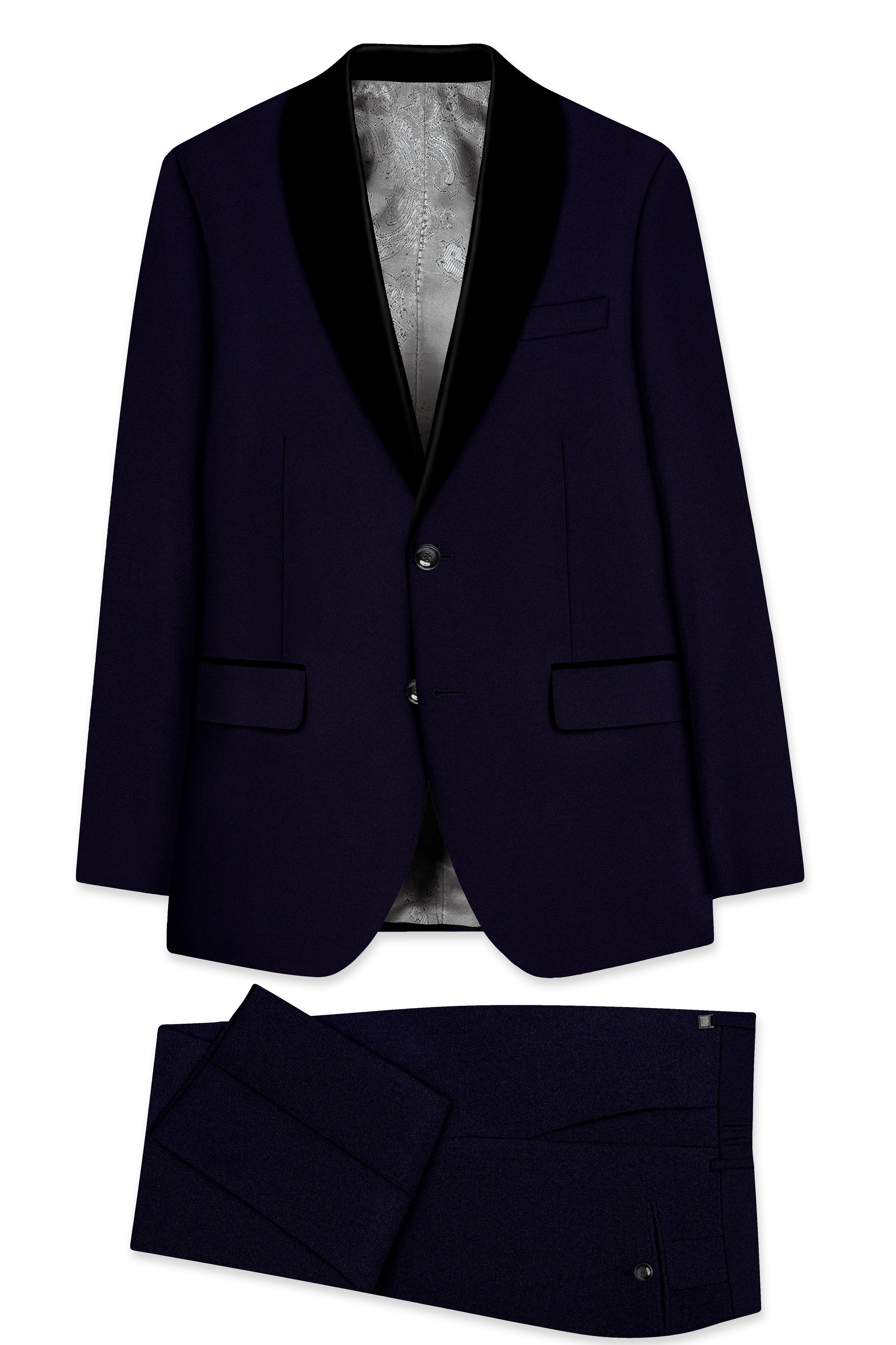 Vistaro-Korean Blue (The Best Blue We Have) Wool Rich Tuxedo Stretchable Traveler Suit