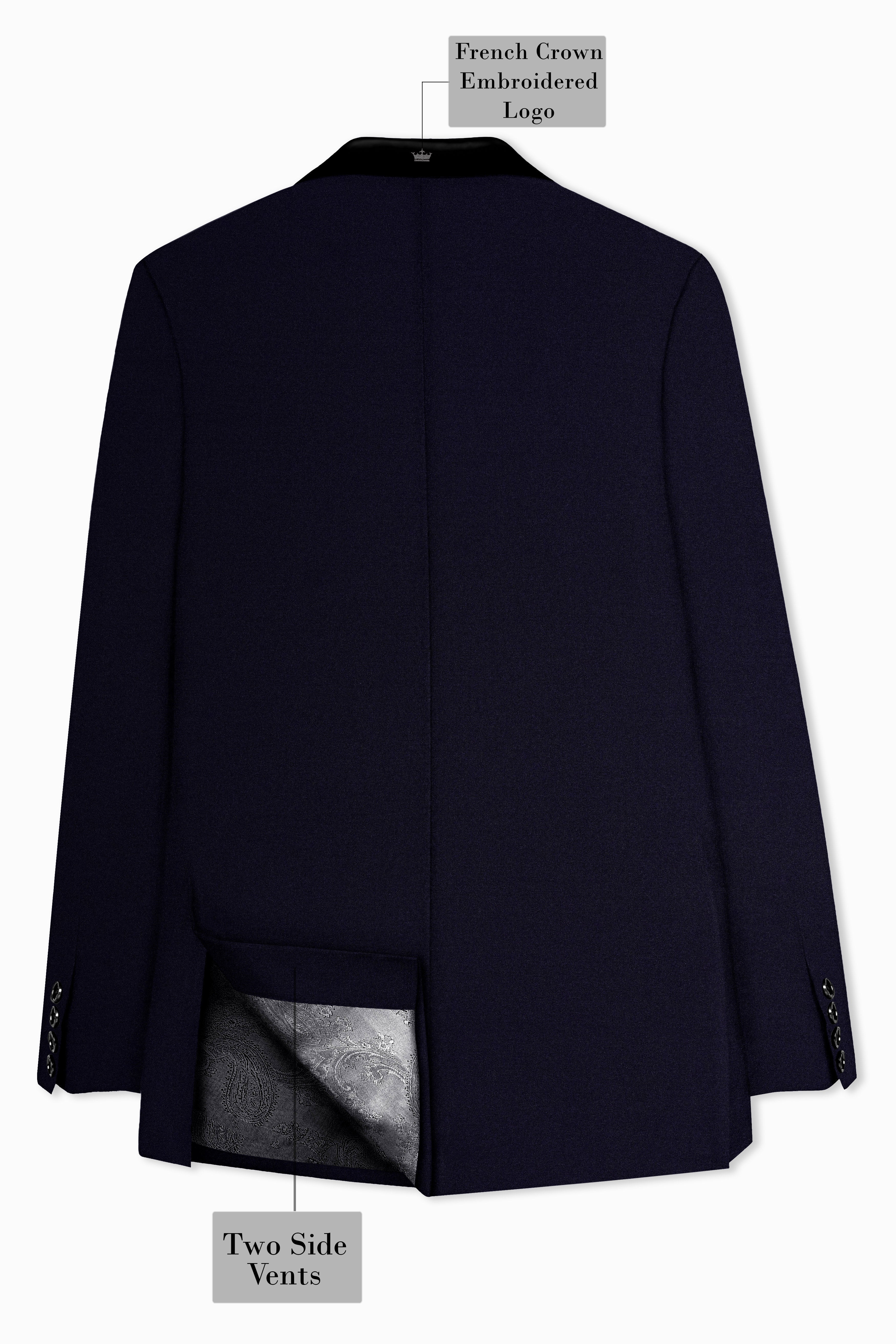 Vistaro-Korean Blue (The Best Blue We Have) Wool Rich Tuxedo Stretchable Traveler Suit
