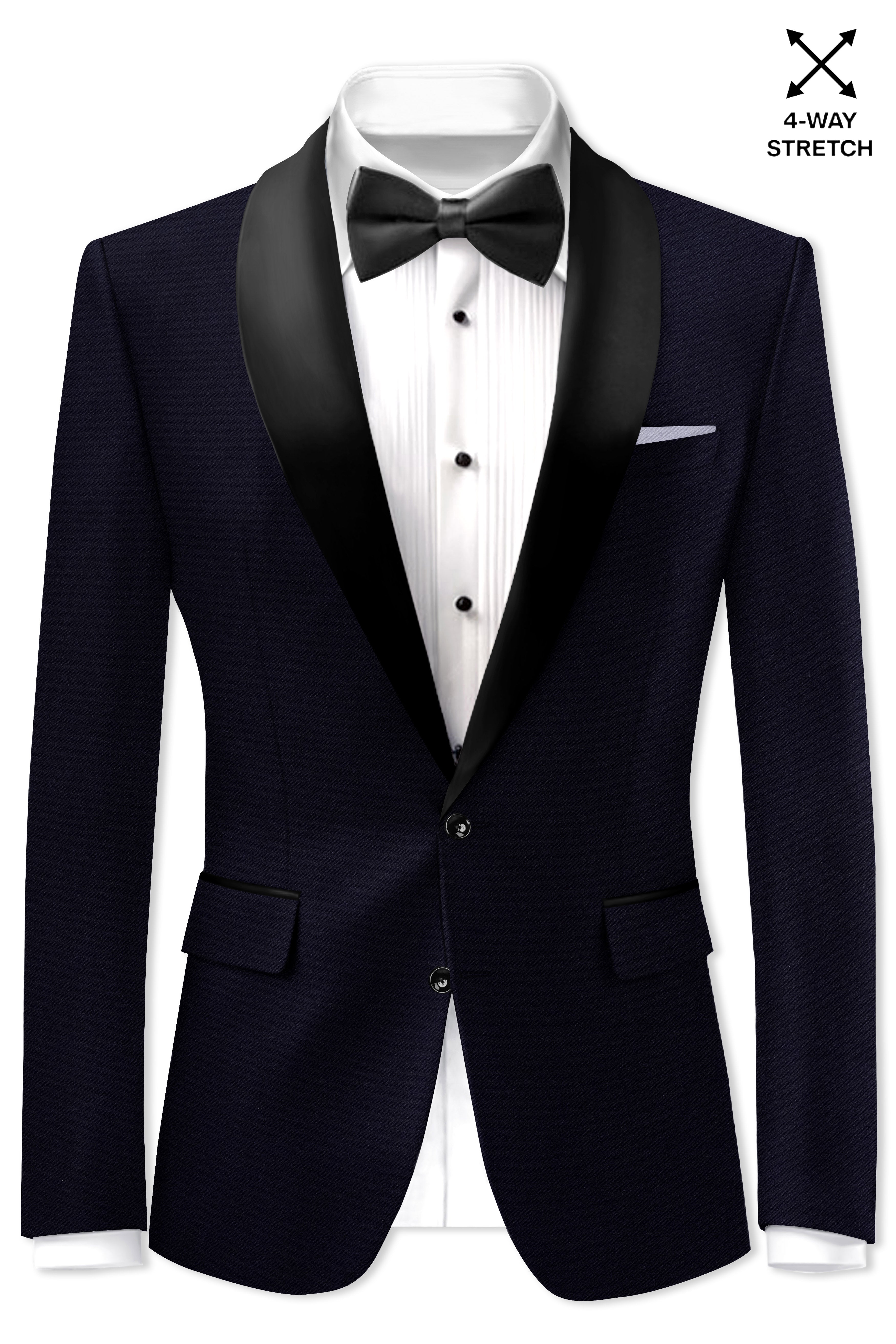 Vistaro-Korean Blue (The Best Blue We Have) Wool Rich Tuxedo Stretchable Traveler Suit