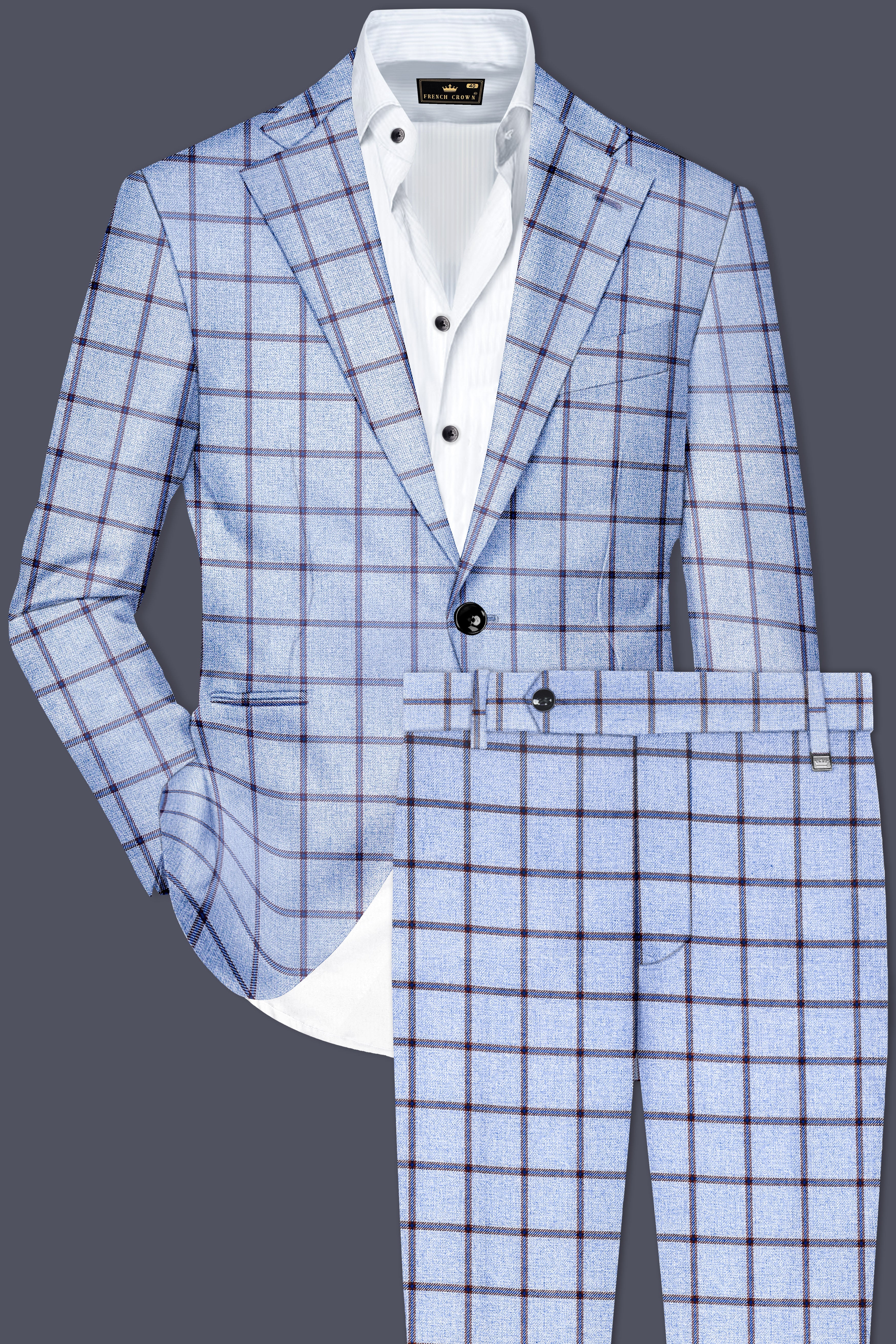 Mistrel-Spun Pearl Gray Windows Wool Rich Single Breasted Suit