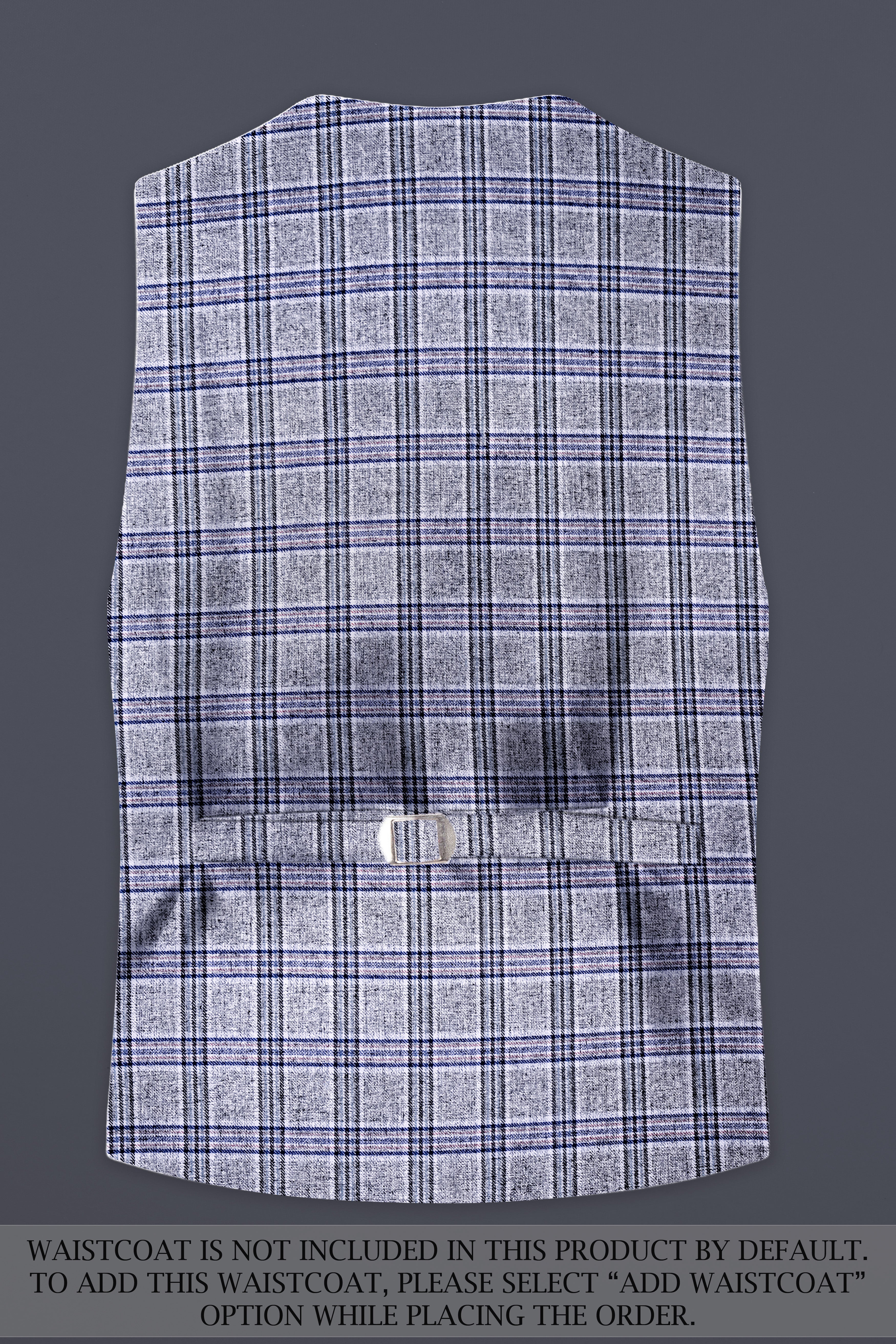 Pladiel-StarDust Gray with Martinique Blue Plaid Wool Rich Tuxedo Suit