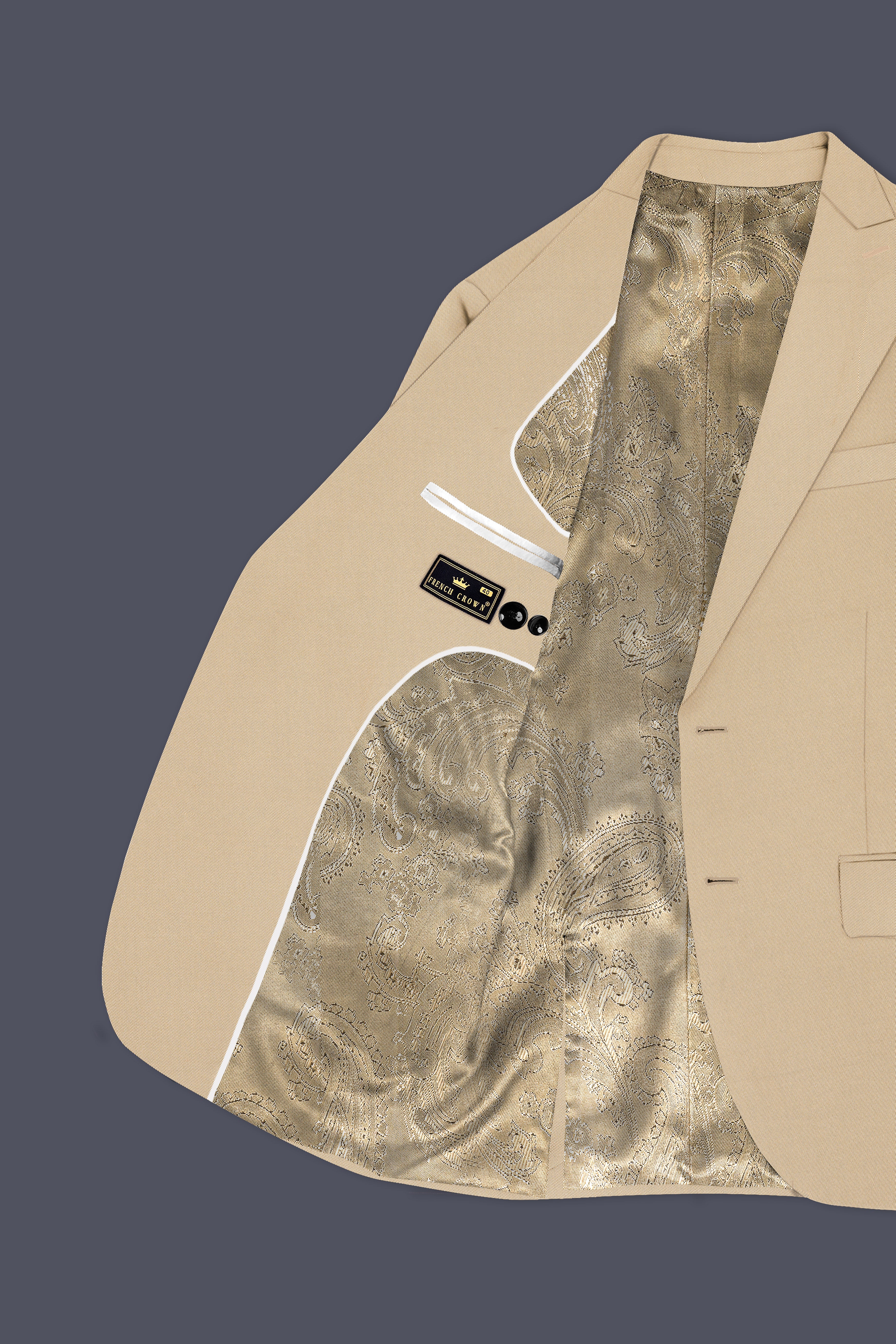 Beauroan-Sandrift Brown Premium Cotton Single Breasted Suit