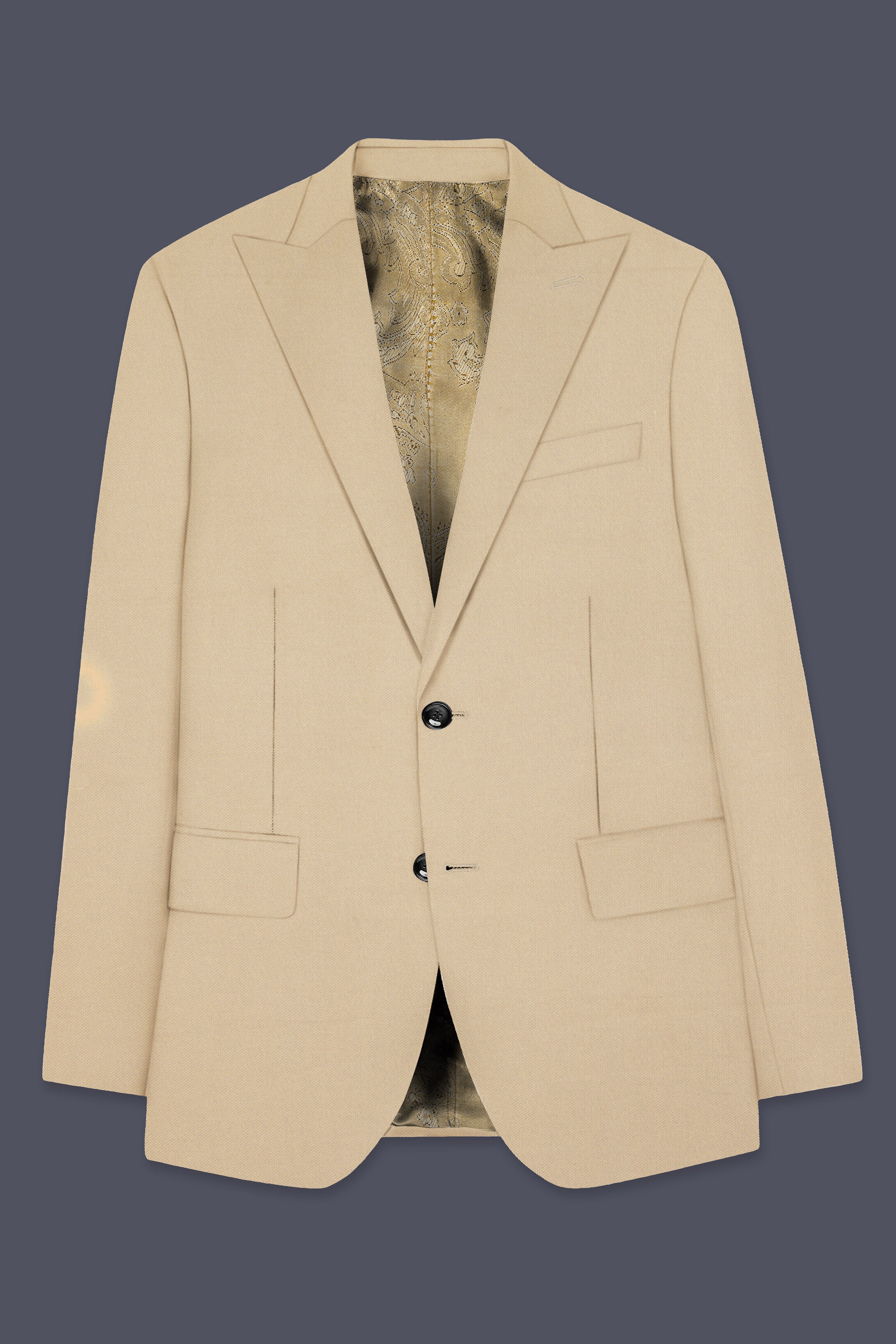 Beauroan-Sandrift Brown Premium Cotton Single Breasted Suit