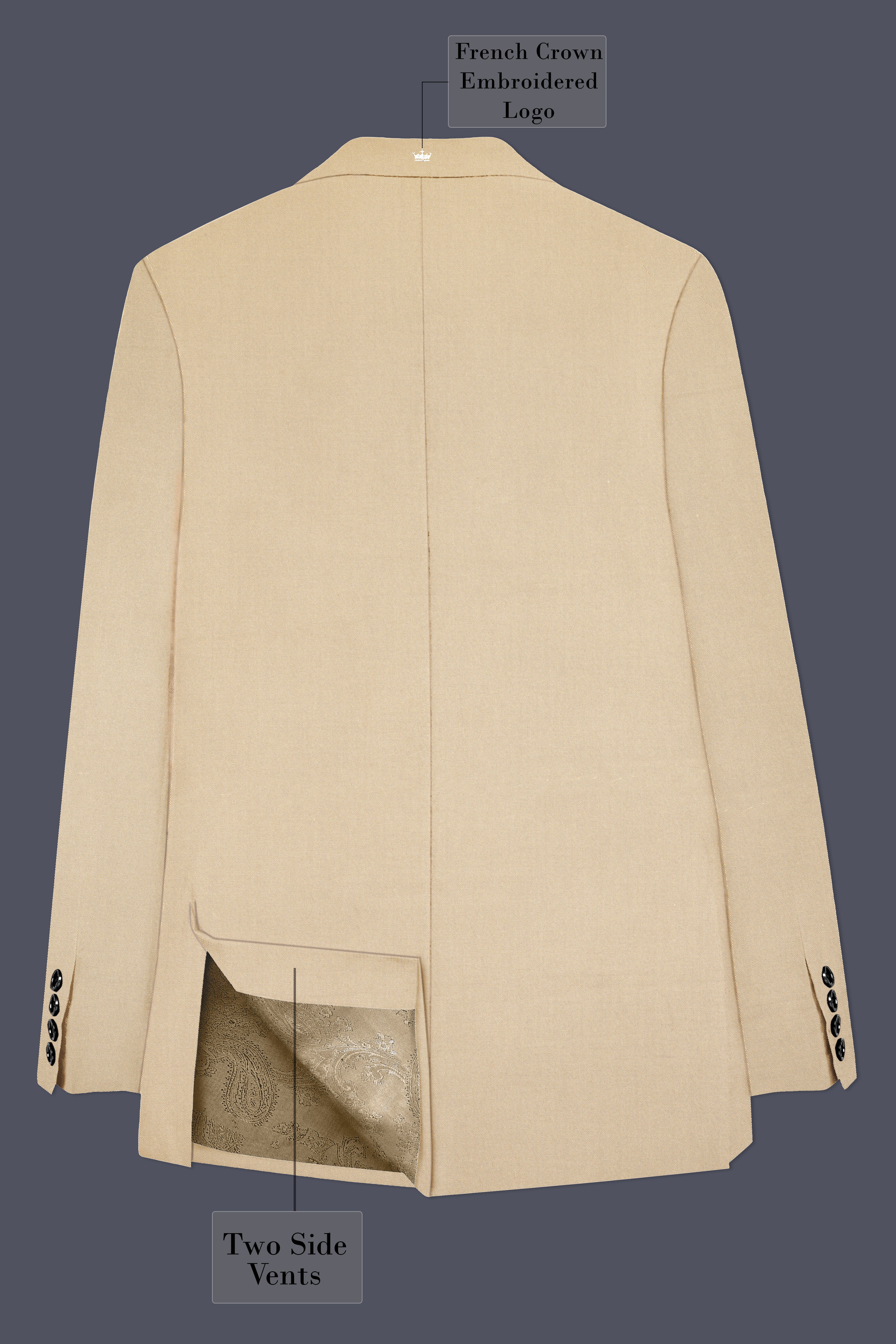 Beauroan-Sandrift Brown Premium Cotton Single Breasted Suit