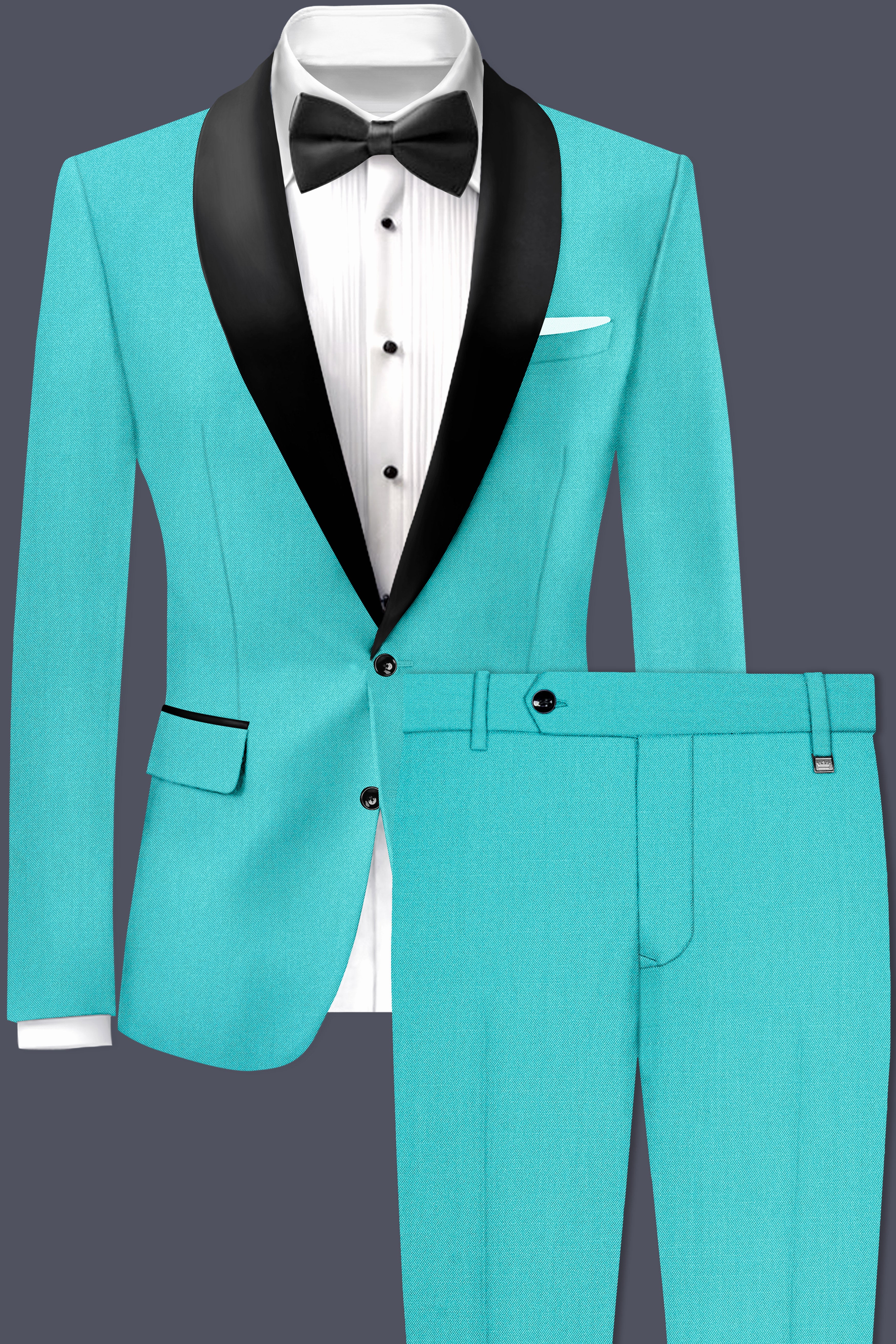 Aegir-Viking Blue Wool Rich Tuxedo Slight Stretch Suit