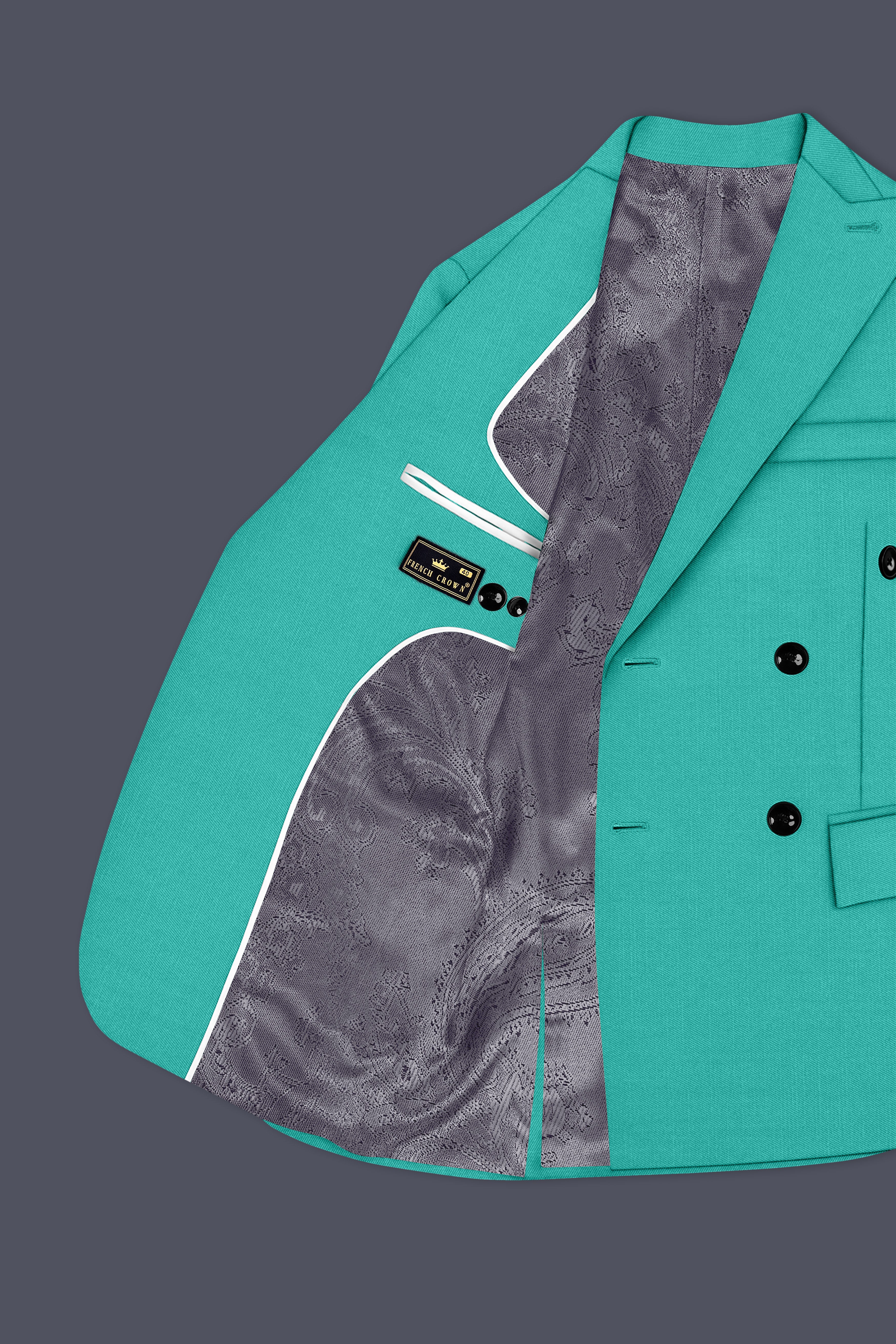 Aegir-Viking Blue Wool Rich Double Breasted Slight Stretch Suit