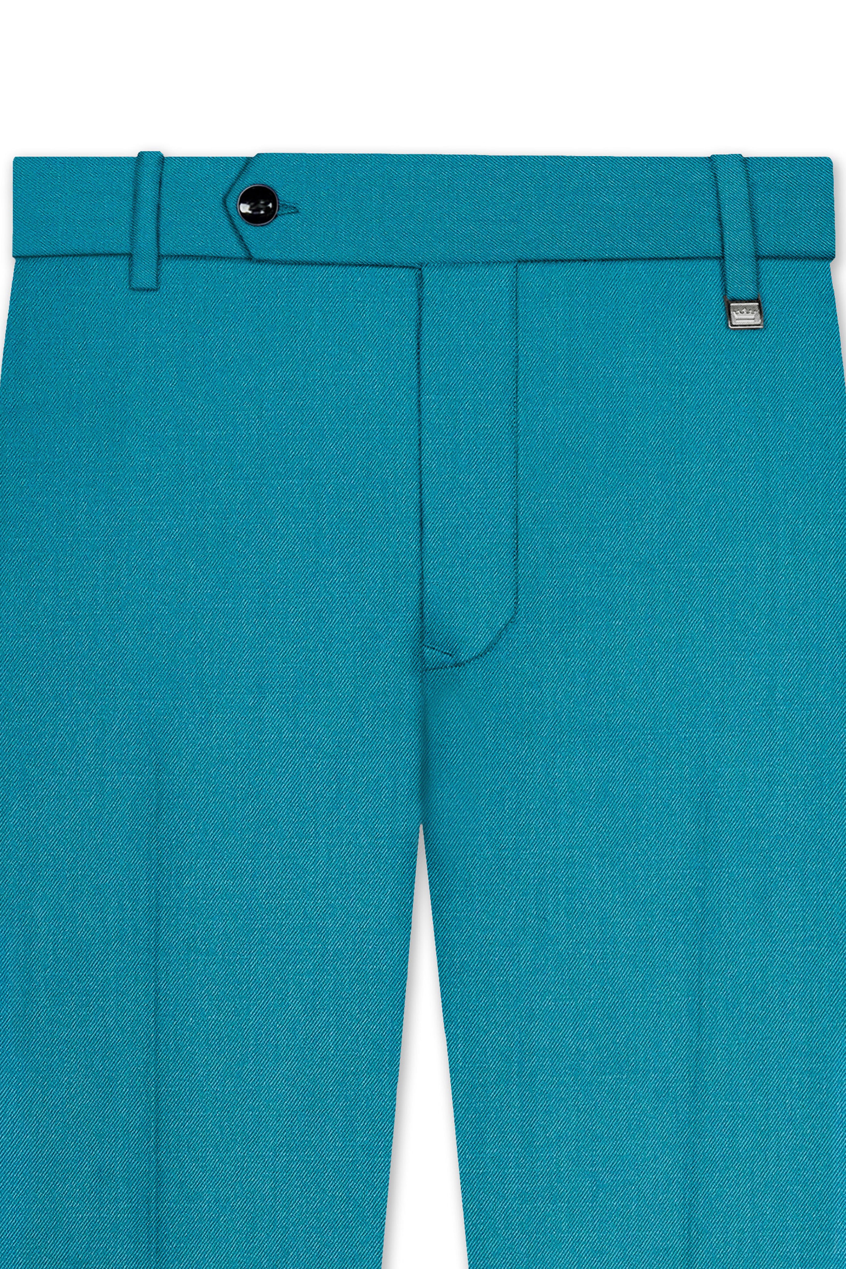 Zephir-Surfie Green Wool Rich Double Breasted Slight Stretch Suit