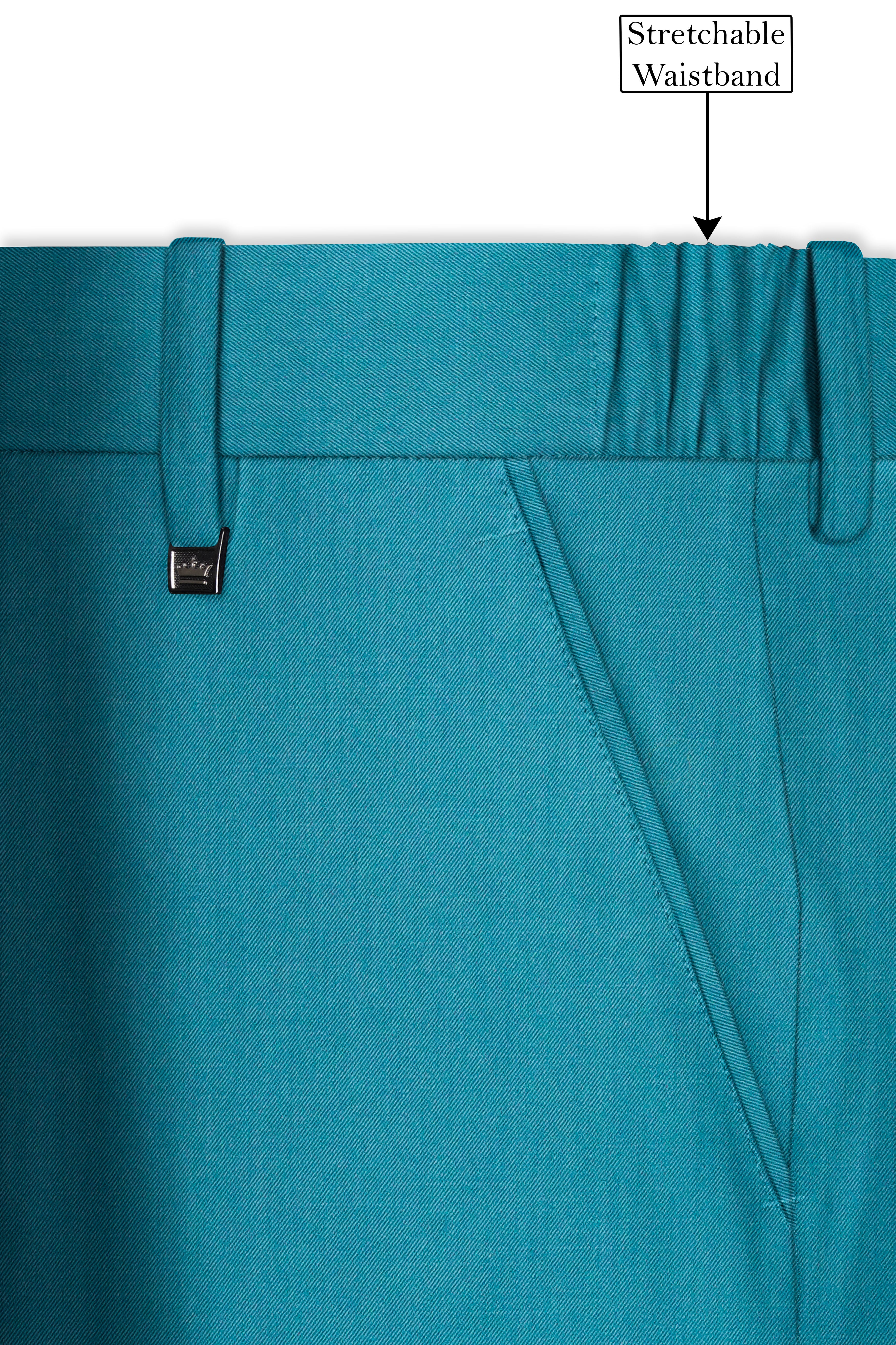 Zephir-Surfie Green Wool Rich Double Breasted Slight Stretch Suit