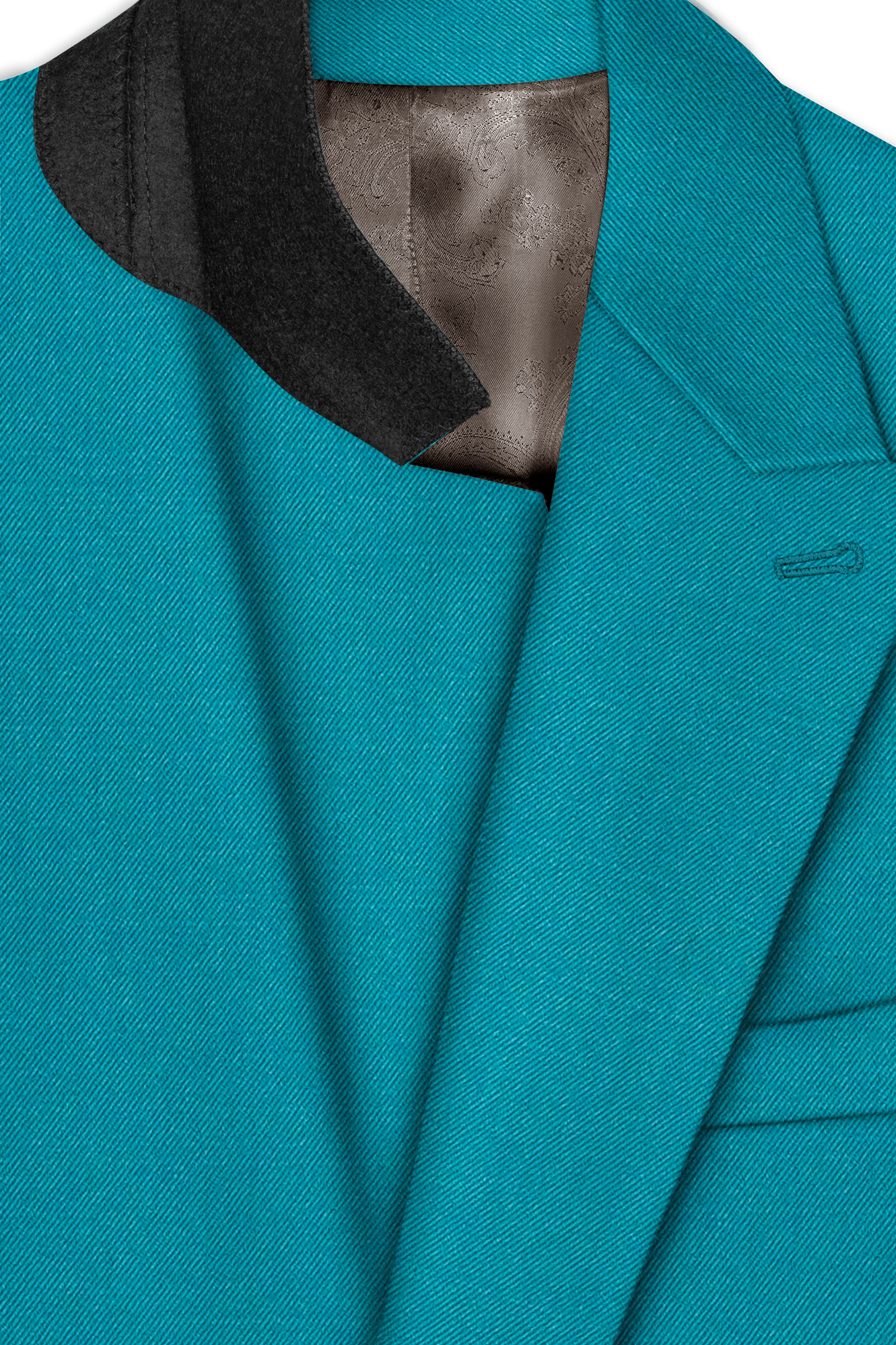 Zephir-Surfie Green Wool Rich Double Breasted Slight Stretch Suit