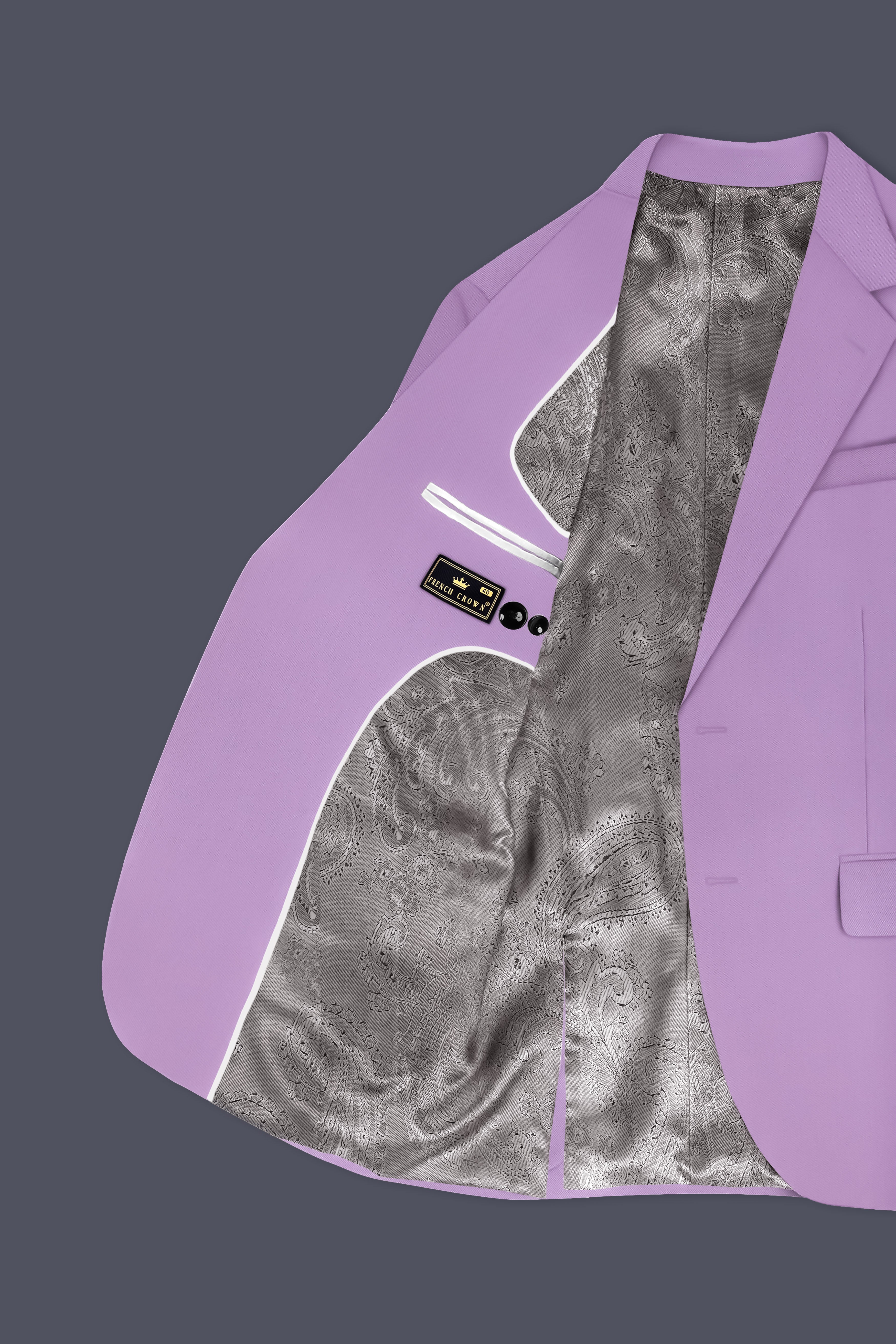 Roylen-Mountbatten Purple Wool Rich Single Breasted Slight Stretch Suit