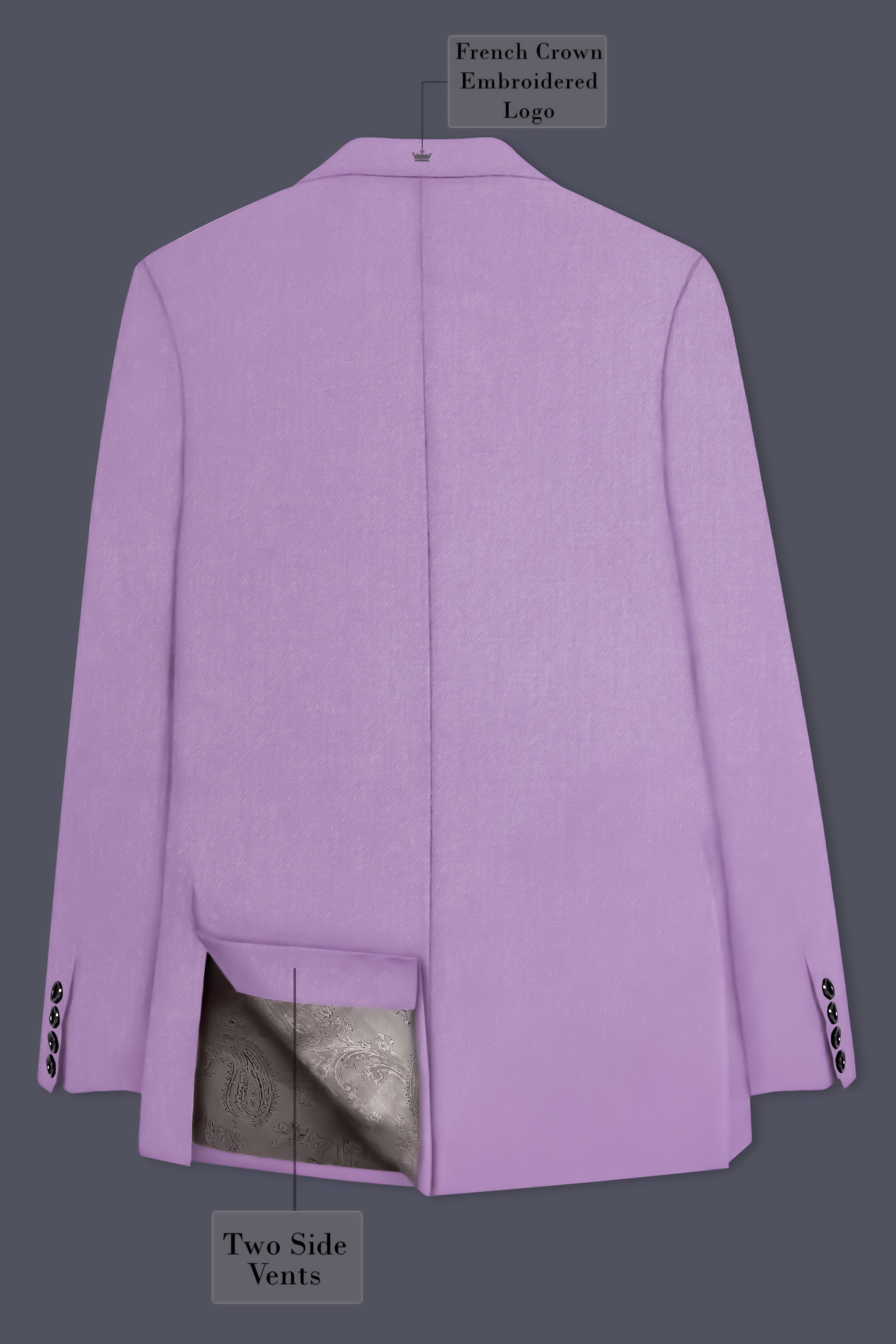 Roylen-Mountbatten Purple Wool Rich Single Breasted Slight Stretch Suit