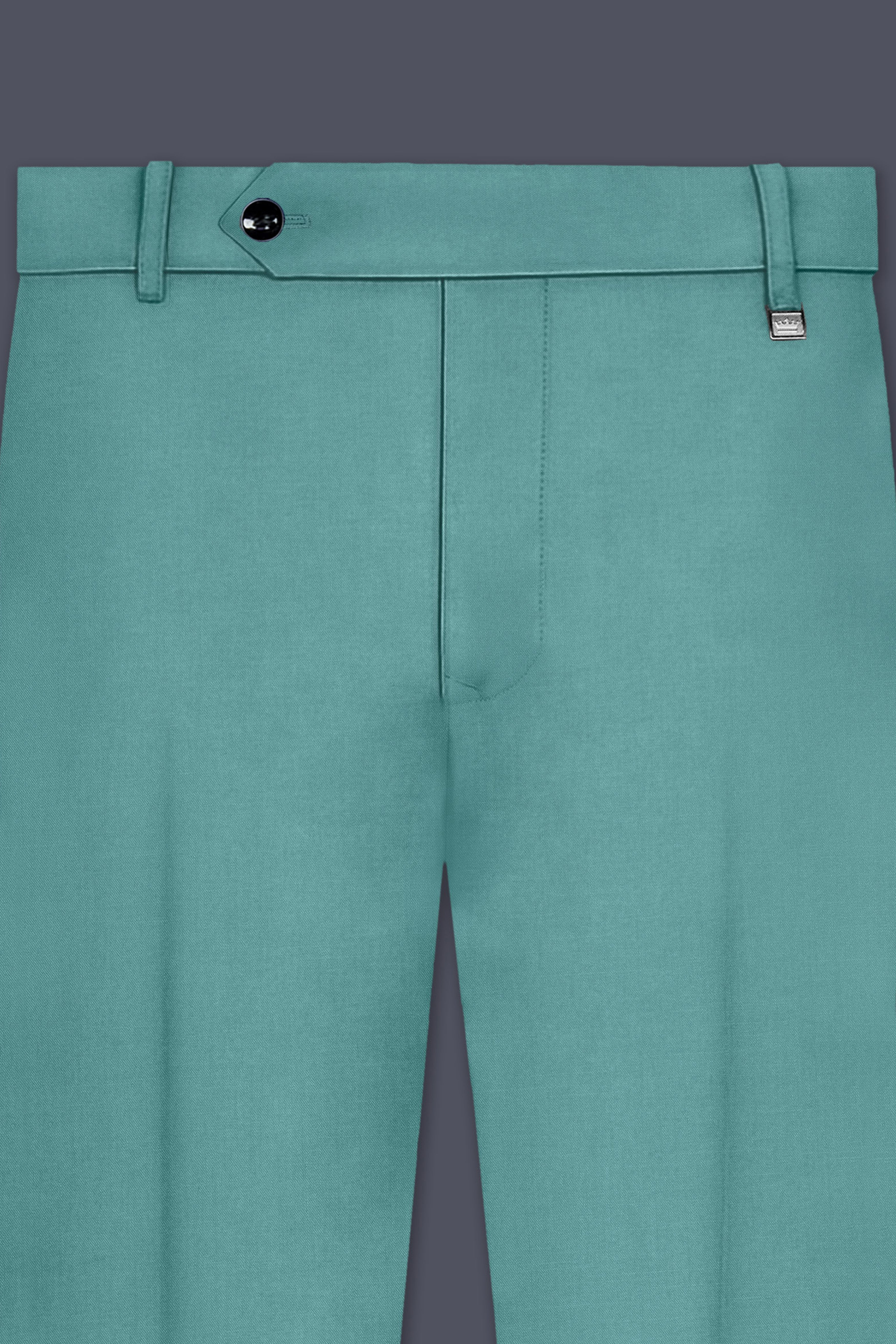 Travirid-Gothic Green Wool Rich Double Breasted Slight Stretch Suit