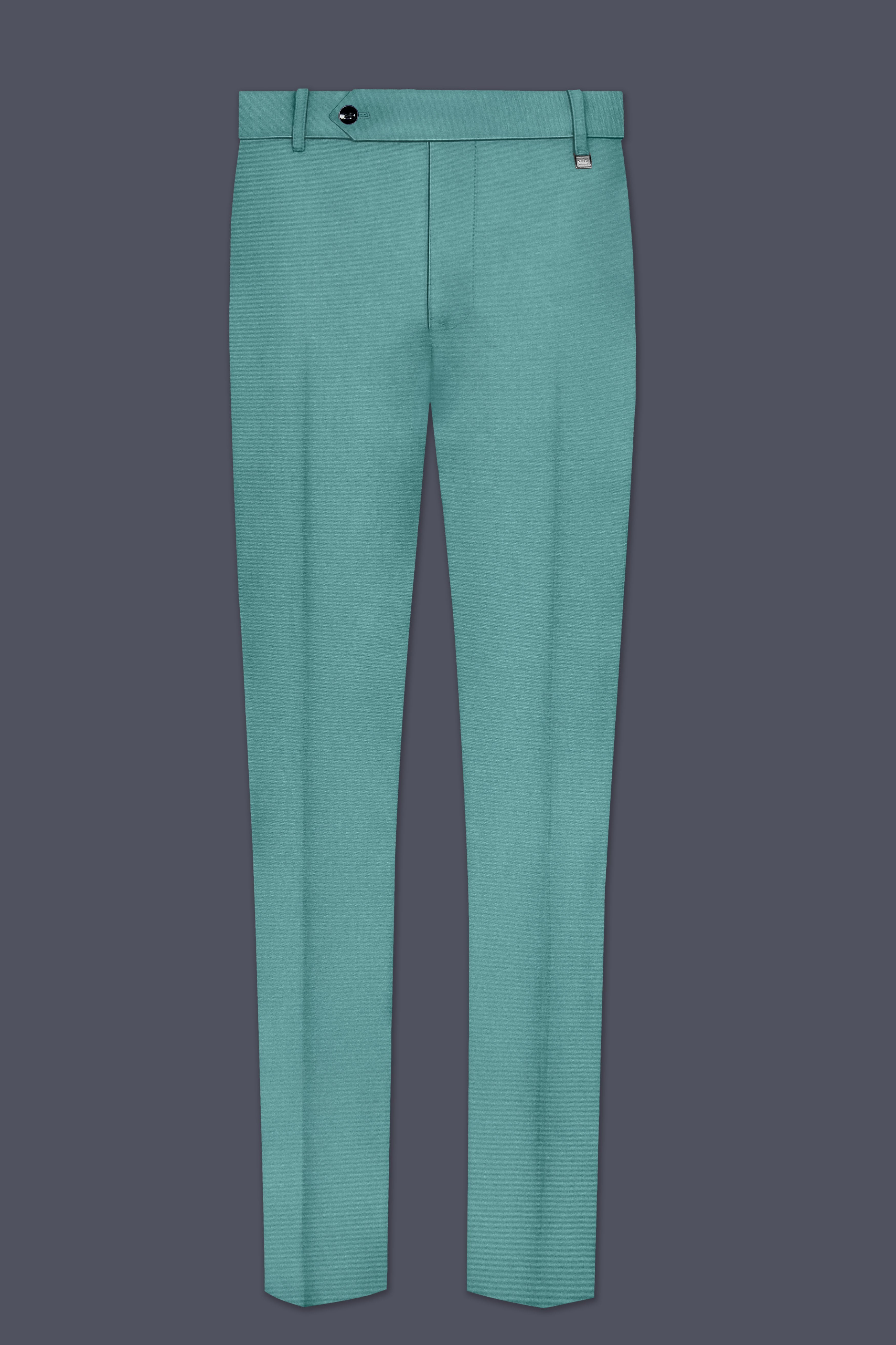 Travirid-Gothic Green Wool Rich Double Breasted Slight Stretch Suit