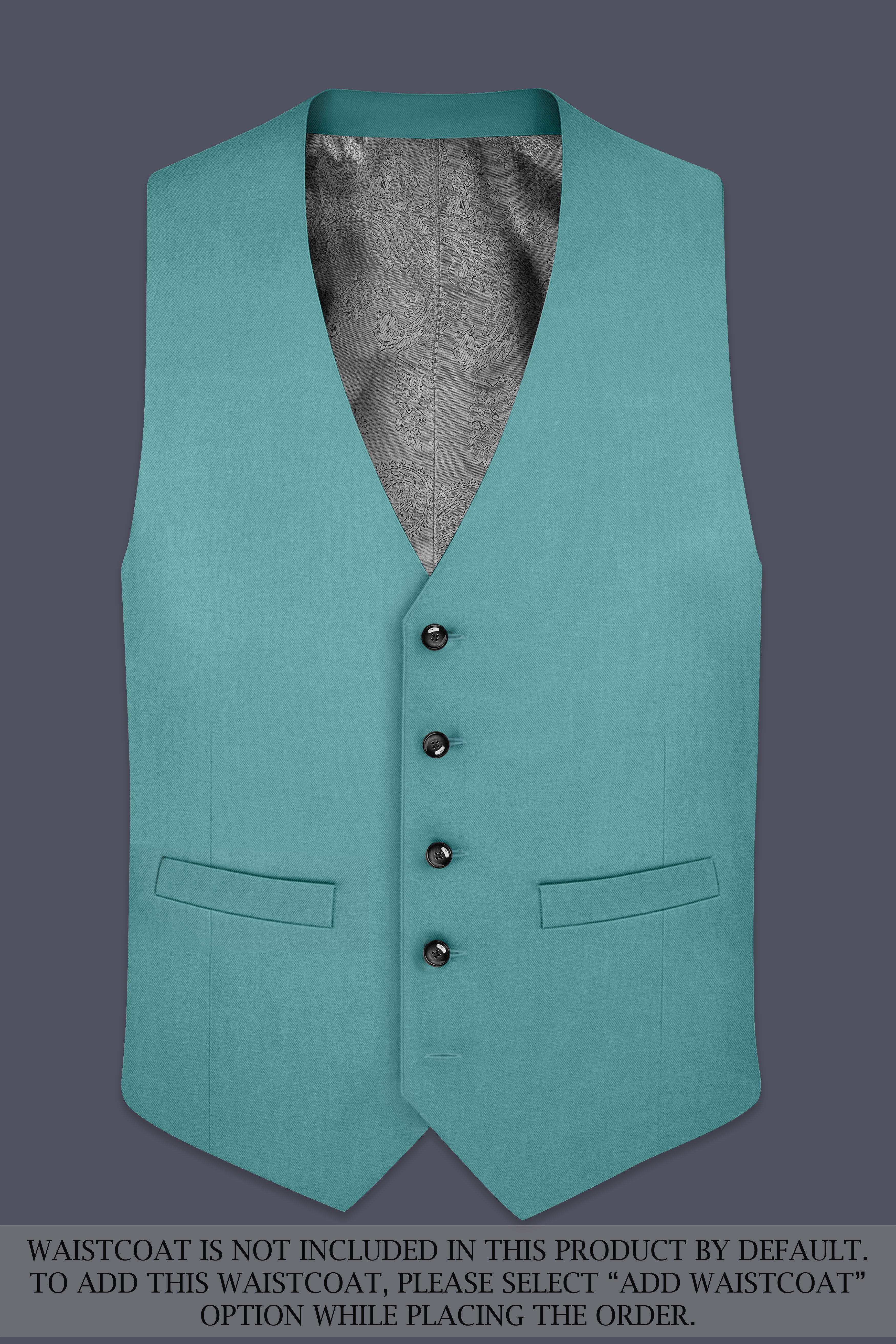 Travirid-Gothic Green Wool Rich Double Breasted Slight Stretch Suit