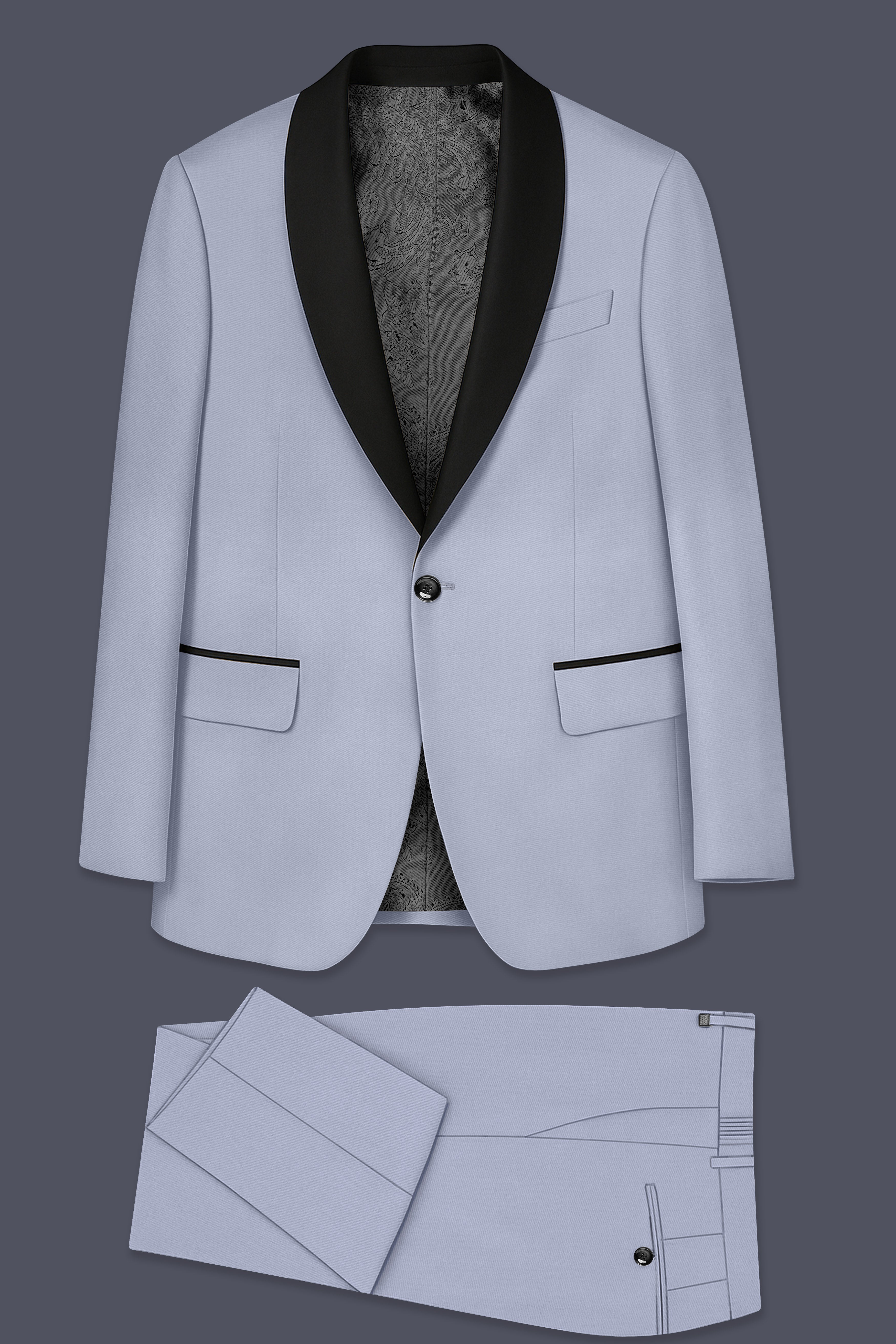 Silgrove-Loblolly Gray Wool Rich Stretchable Traveler Tuxedo Suit