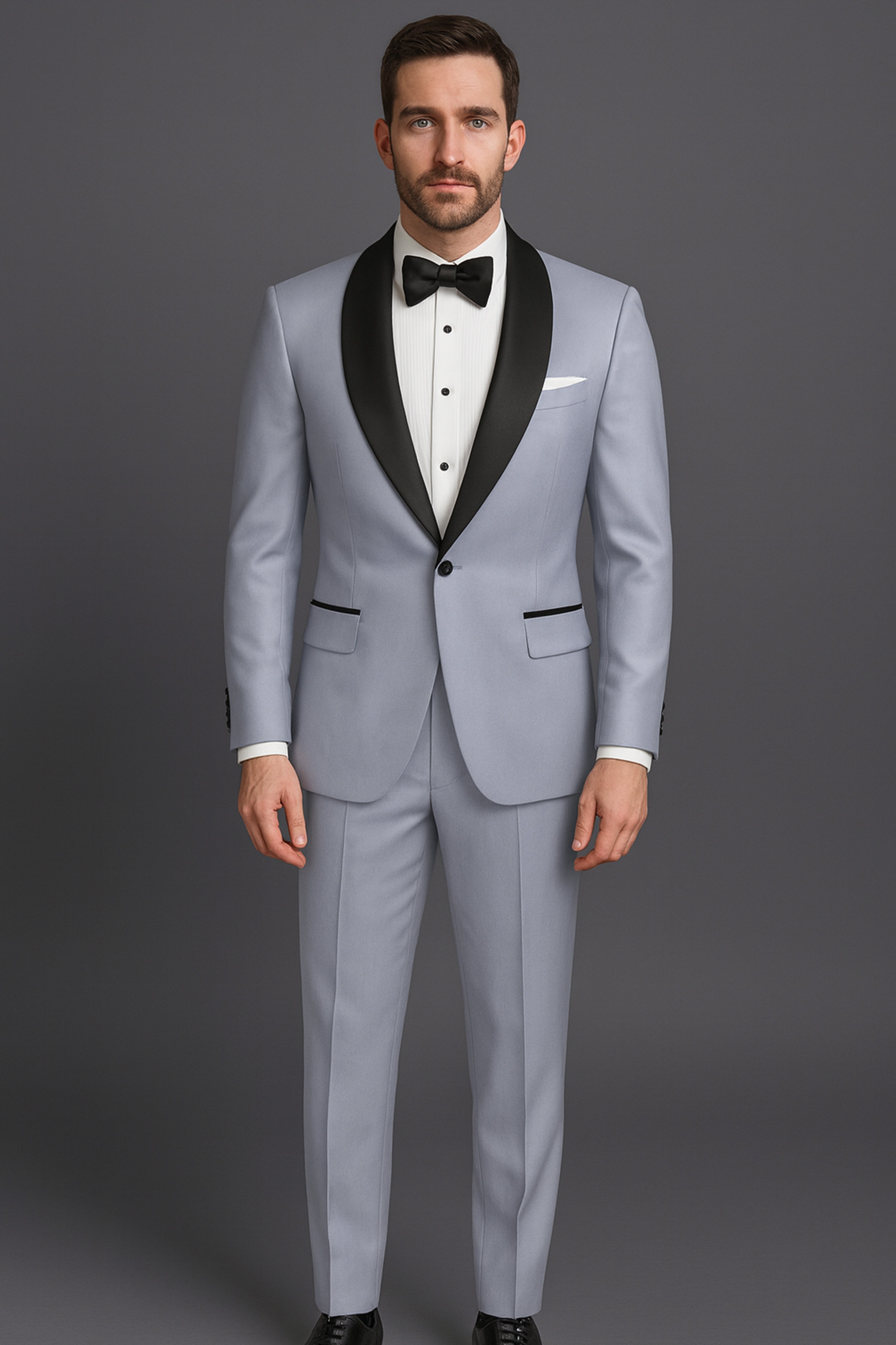 Silgrove-Loblolly Gray Wool Rich Stretchable Traveler Tuxedo Suit