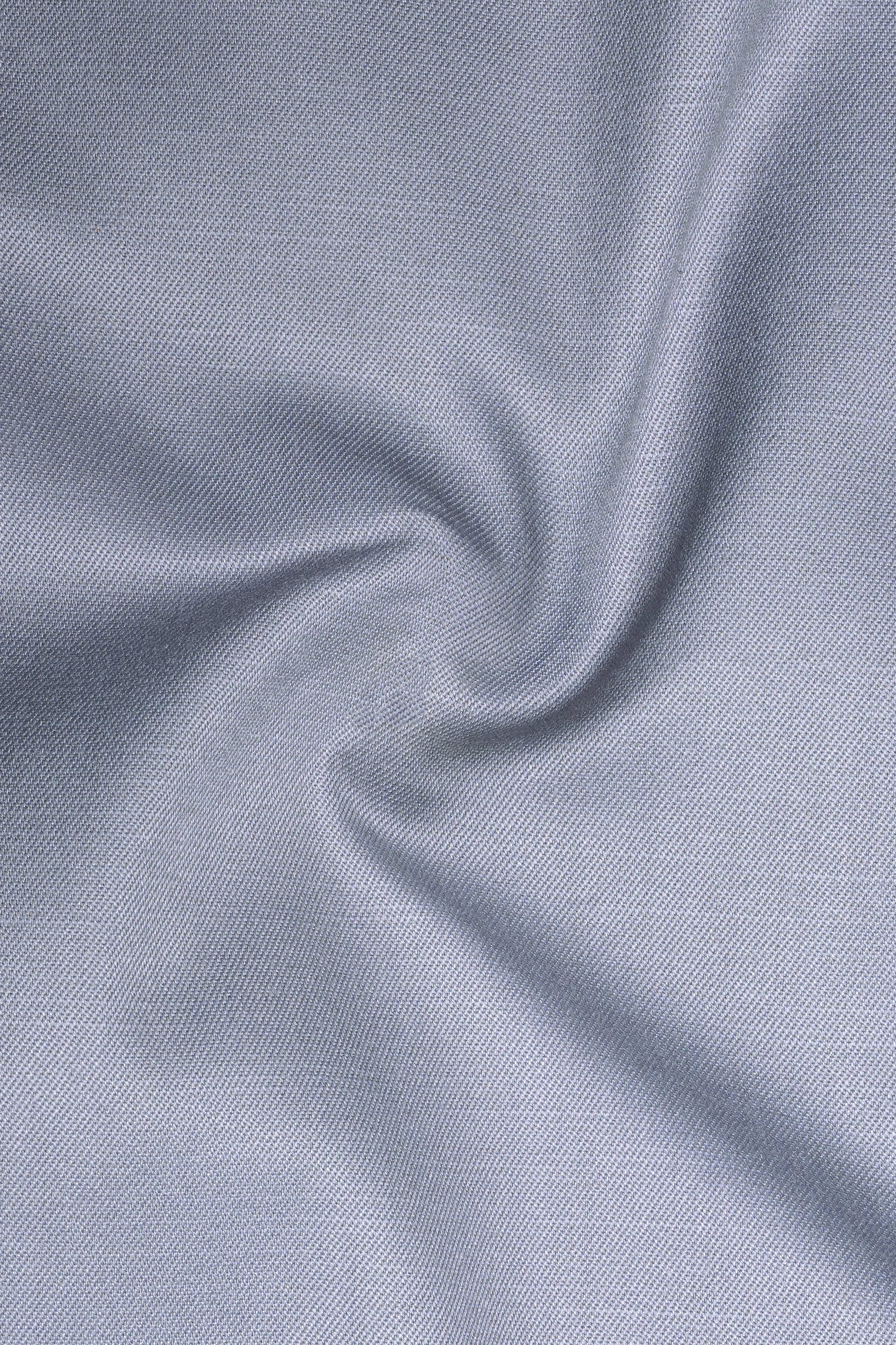 Silgrove-Loblolly Gray Wool Rich Cross Placket Bandhgala Stretchable Traveler Suit