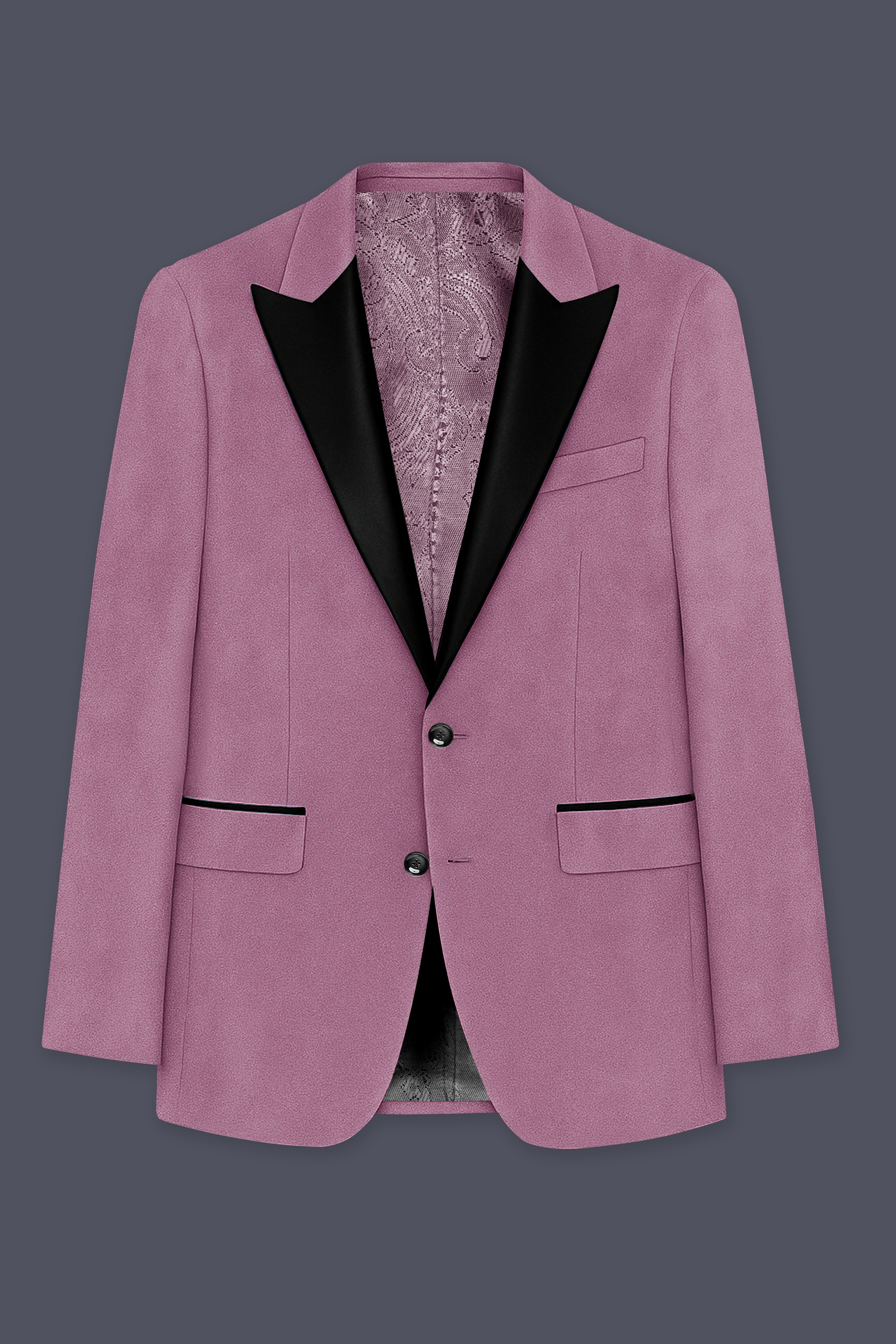 Velrosa-Turkish Rose Velvet Peak Lapel Tuxedo Suit